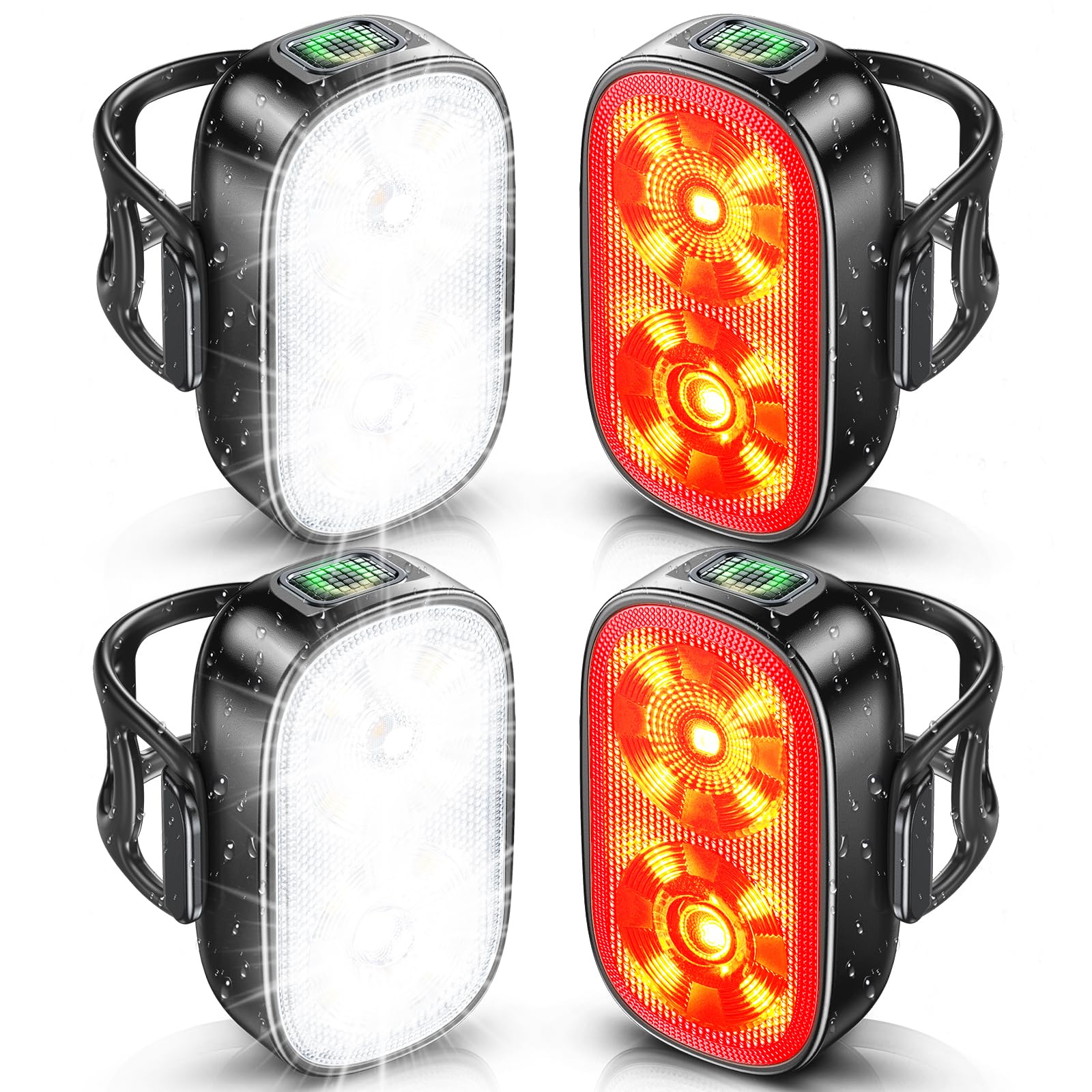 ISEYOU Ultra-Slim USB-C Rechargeable Bike Light Set
