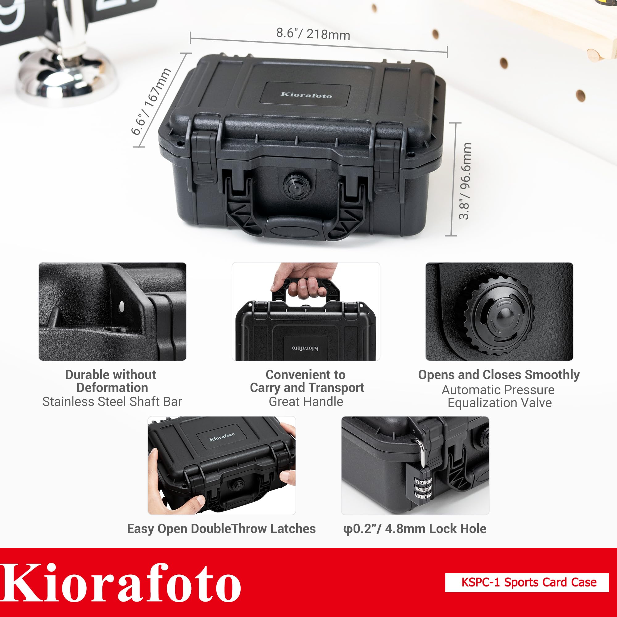Kiorafoto Boîte de Cartes Gradées, IP67 Boîtier de Carte de Transaction Étanche, Compatible avec 100 + 3 "x 4" 35pt Toploader ou 15 + 180pt One Touch Boîtier de Carte Magnétique avec des Étiquettes