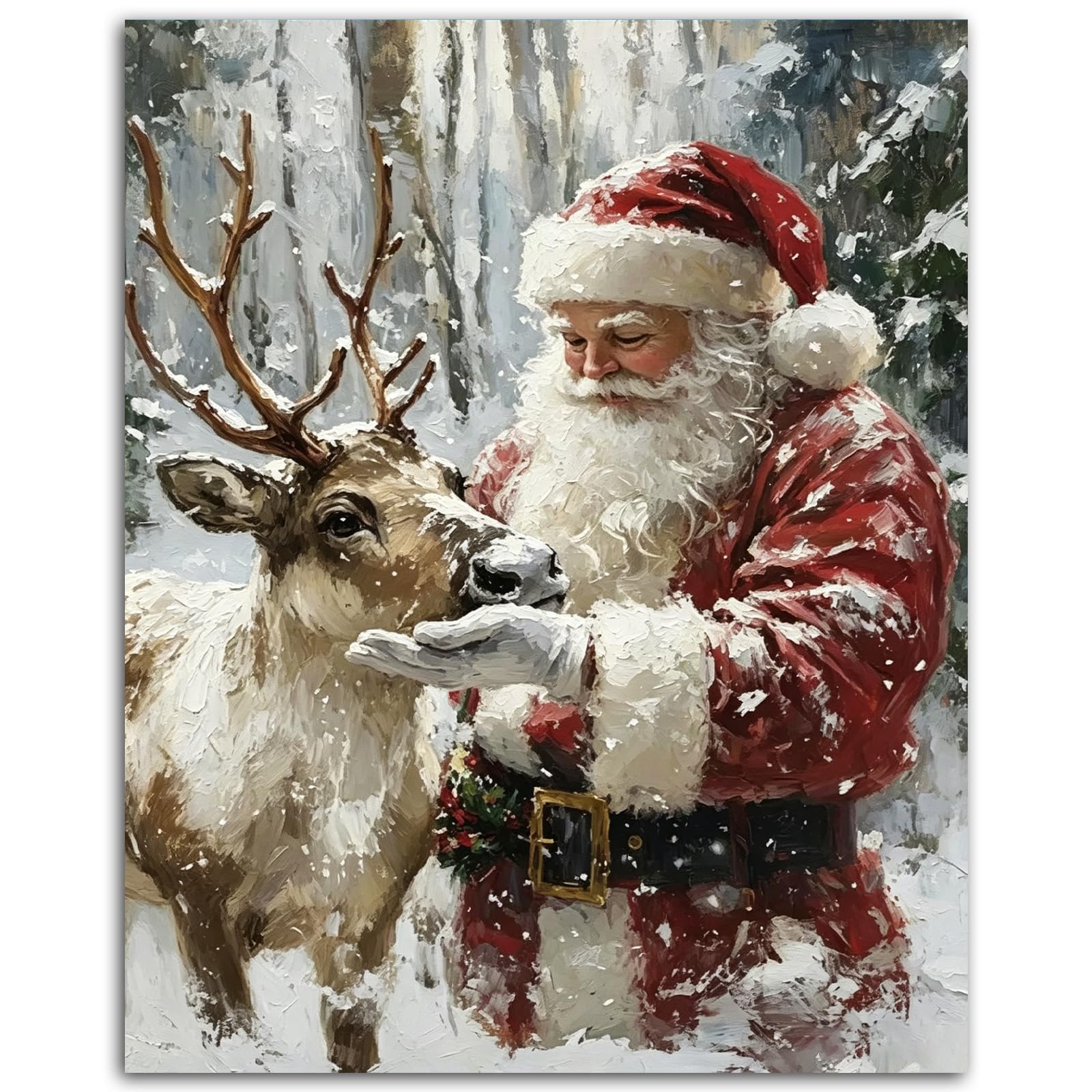 Christmas Paint by Numbers for Adults,Santa Claus Paint by Number on Canvas