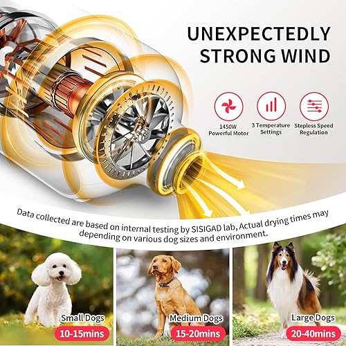 Miniatura 3 de SISIGAD Kit de aseo para perros, aseo de perros y aspiradora de pelo de bajo ruido, cortaúñas profesional, 7 herramientas de aseo para mascotas,