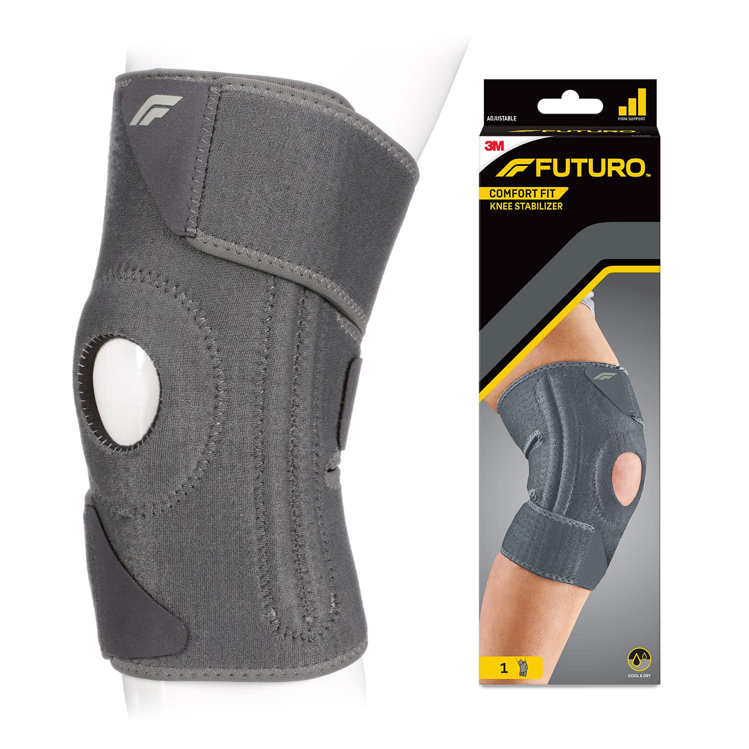 FUTURO Rodillera estabilizadora ajuste confort 04040, Ajustable (27.9-​55.9 cm)