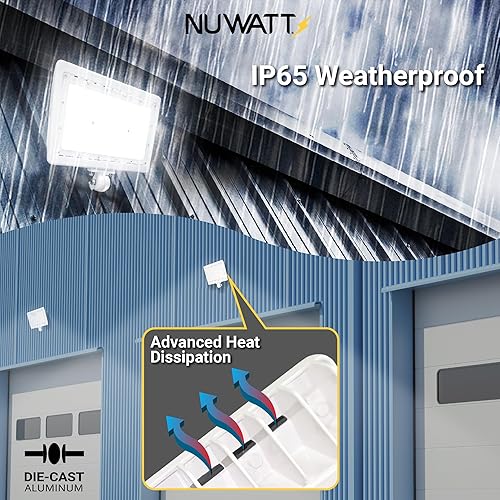Miniatura 3 de NUWATT Luz de inundación LED de 30 W, 3CCT 3000K4000K5000K seleccionable, iluminación impermeable IP65, montaje de nudillo ajustable, 4200 lm, 0-10