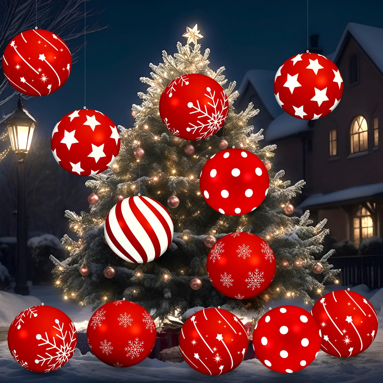 Snapklik.com : Jetec 12 Pcs Inflatable Christmas Ball 9 Inch PVC ...