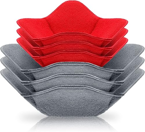 Patelai 6 soportes para cuencos de microondas de 2 tamaños, esponja y microfibra, para tazones pequeños, acogedores, grandes, para calentar sopa de