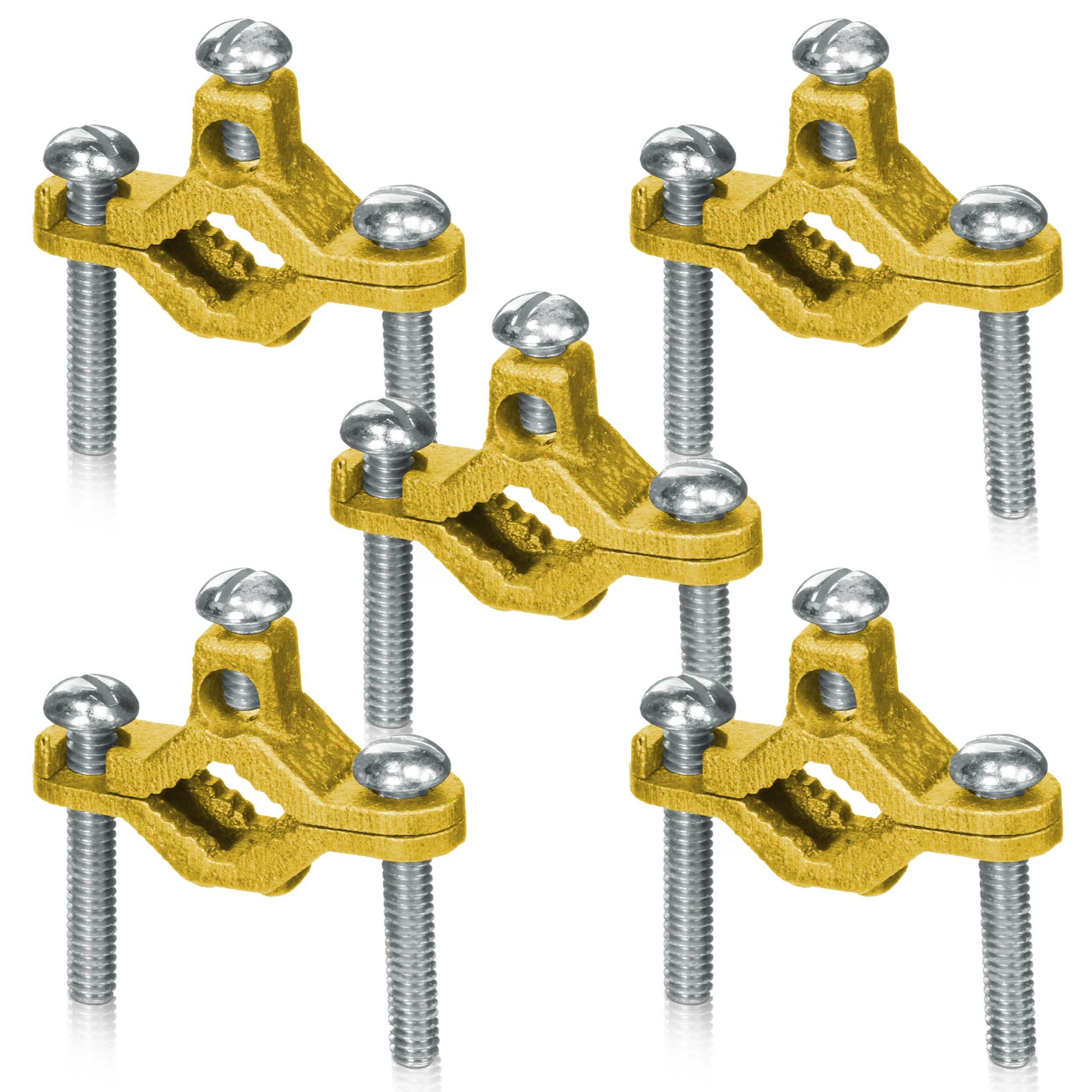 OHLECTRIC Direct Burial Erdungsrohrschellen aus Kupfer (1,2 cm - 2,5 cm), Schraubgewinde 5/16 x 18, 5,1–12,7 cm Drahtbereich Ideal zum Anschluss von Erdungselektroden an Kupferrohren und elektrischen