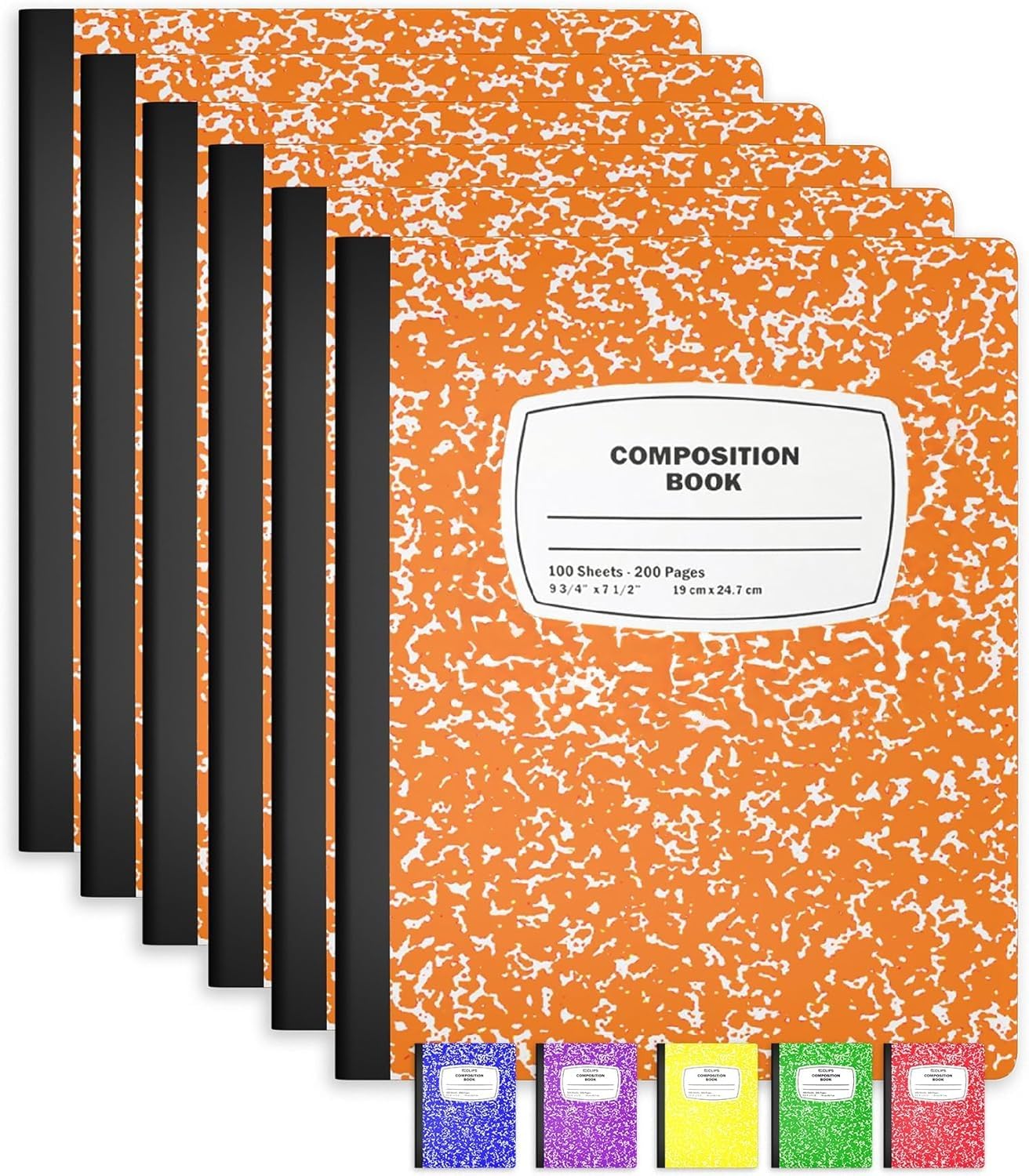 Idrese Composition Notebooks, Wide Ruled Composition Notebook, Marble Composition Notebook, 100 Sheets, 200 Pages 24.7 * 19CM(E)