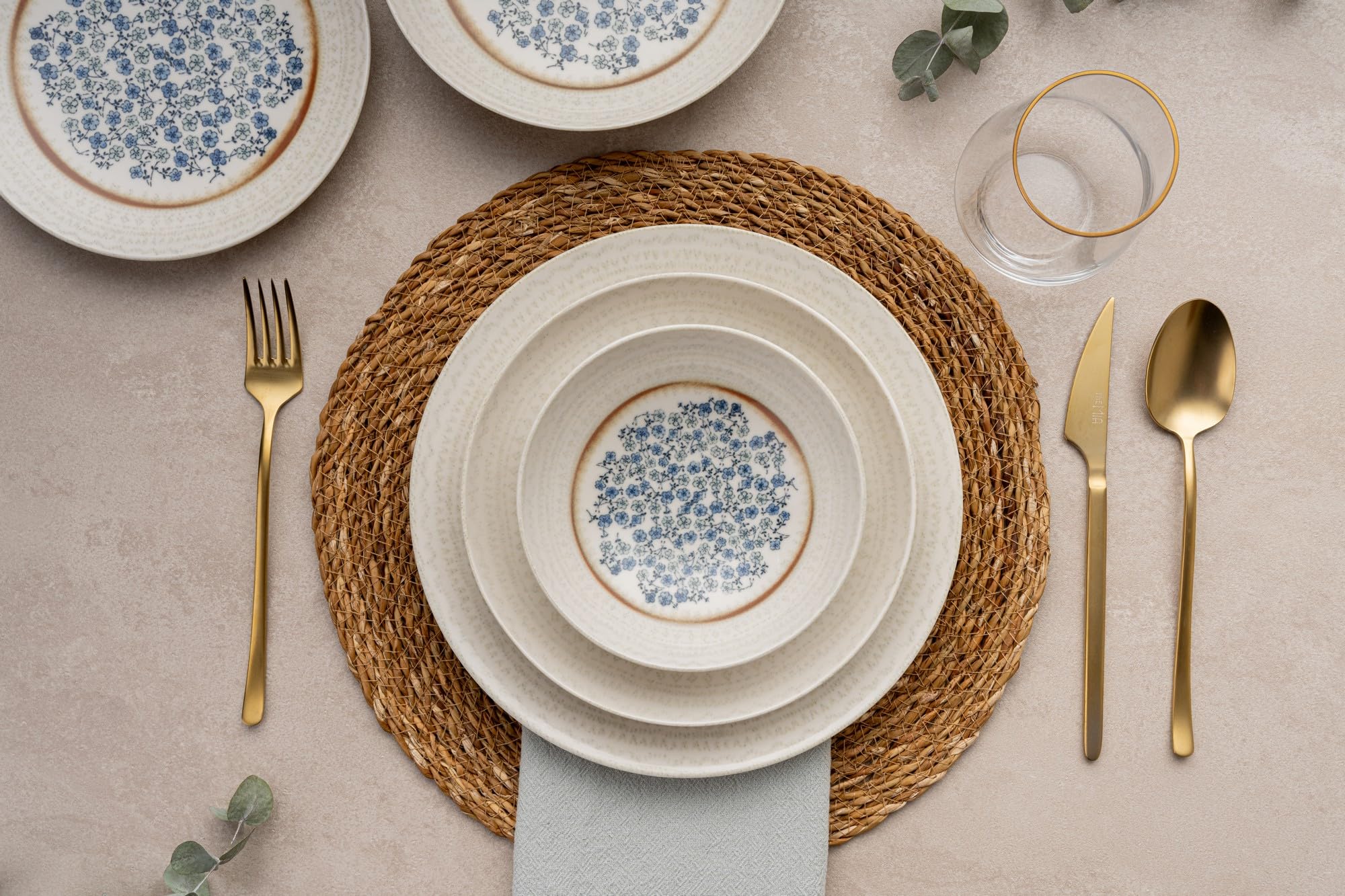 Elegancki 24-częściowy zestaw obiadowy, 100% porcelana, w zestawie talerze serwisowe, miski, talerze deserowe, do mycia w zmywarce i do kuchenki mikrofalowej, idealny na każdą okazję