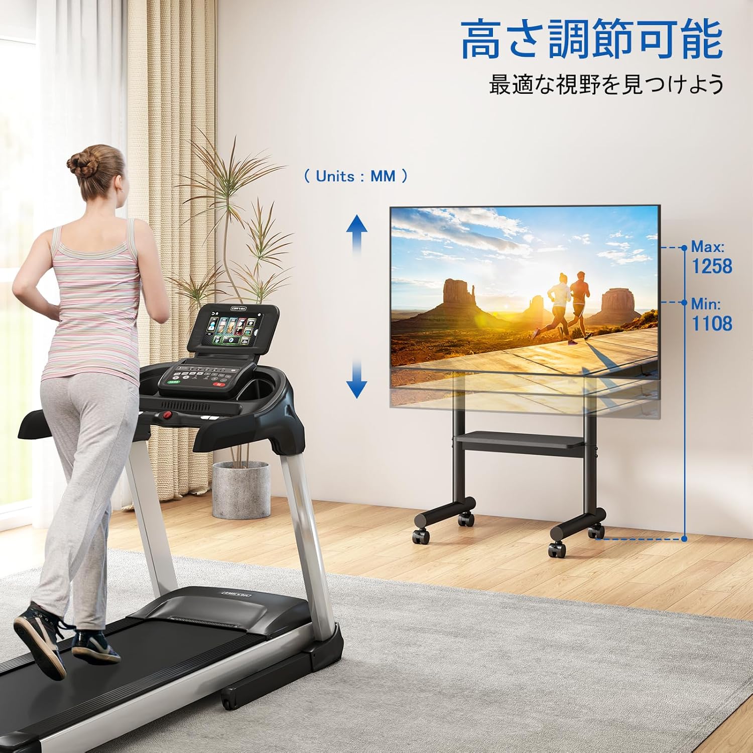 Rfiver テレビスタンド キャスター付き テレビスタンド ハイタイプ Rfiver テレビスタンド キャスター付き tvスタンド 27-55インチ対応 壁