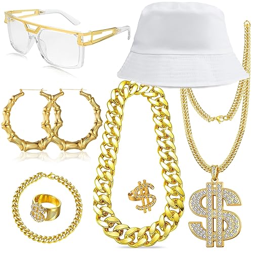 80 90s Accessories Outfit for Woman Hip Hop Costume Kit