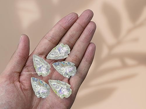 Miniatura 5 de Amazing Gemstone 3 puntas de flecha de cuarzo Angel Aura, cristal y piedra curativa, cabeza de flecha de roca pedernal  puntas de flecha de 1 a 1.5