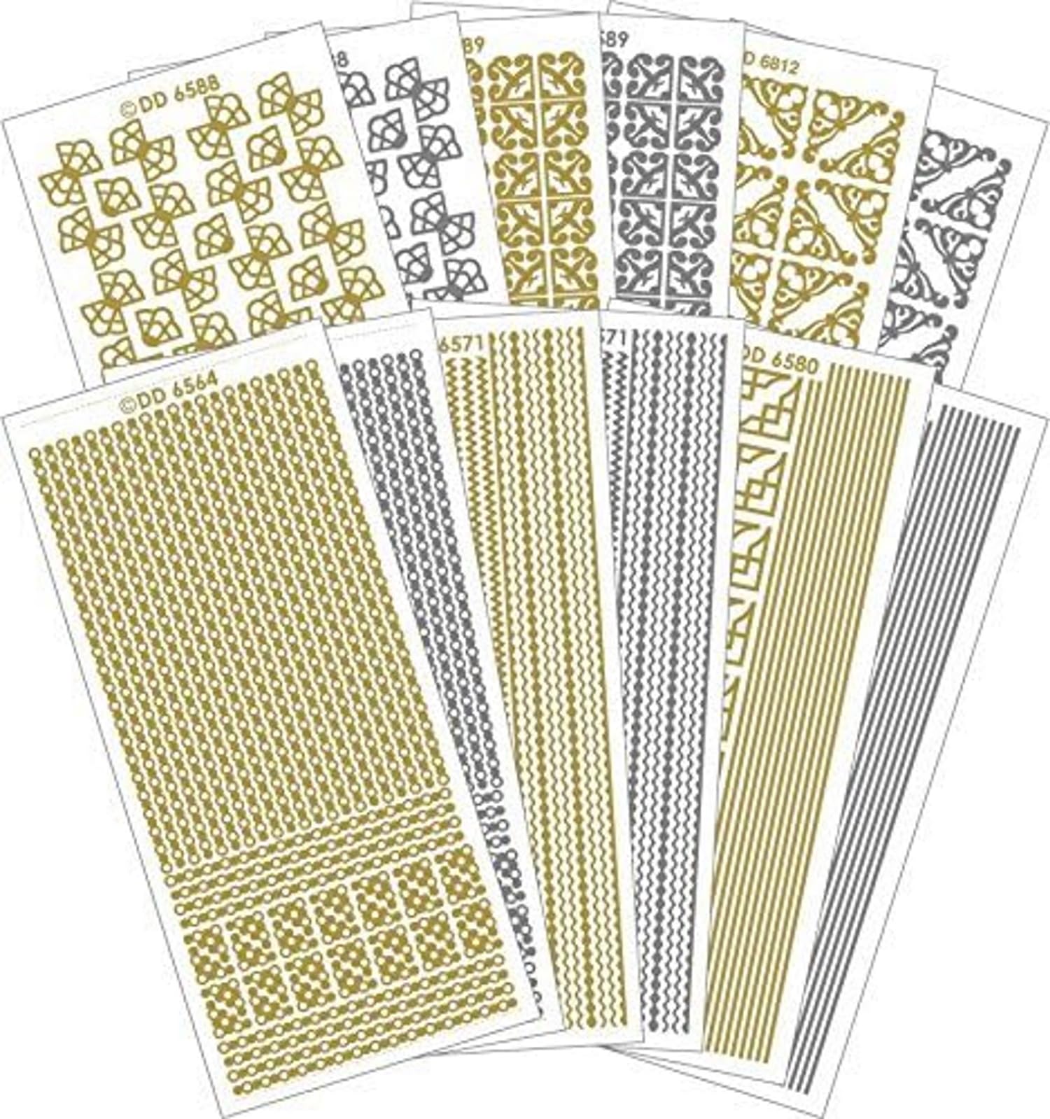 Creative Products Premium Craft Sticker Sheets – Multi-Colour Borders/Corners Card Stickers – Perfect Peel Offs for Card Making, Scrapbooking, Decorations & DIY Crafts, 12 Sheets, 23 x 10 x 1 cm