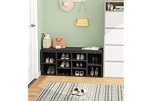 Shoe Bench with 10-Cube Storage
