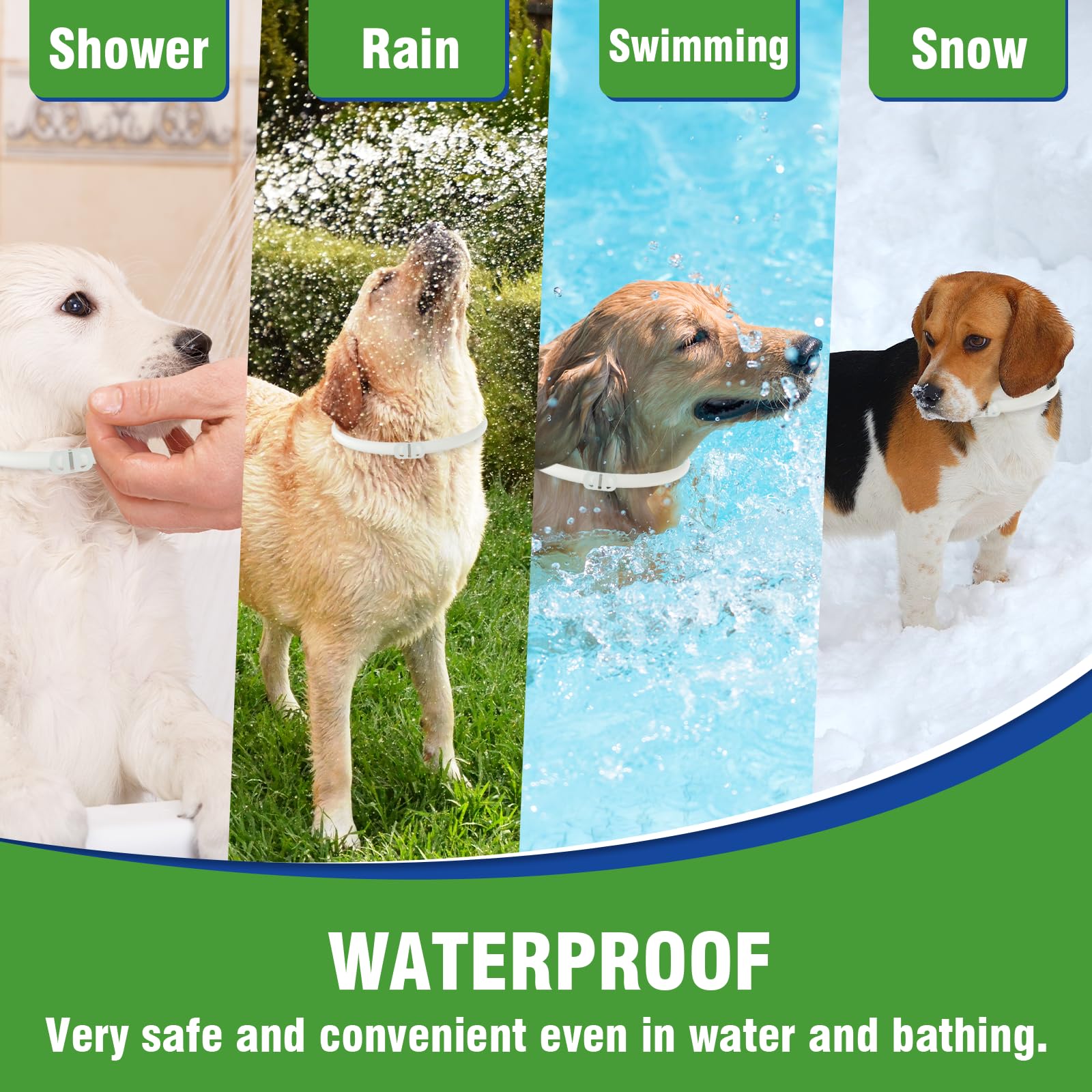 Inpumo Collier Anti Puces pour Chien, Collier Réglable Résistant à l'eau, Protection Efficace Contre Les Parasites pour Tous Les Types de Chiens, 12 Mois De Protection Efficace (2 Pack)