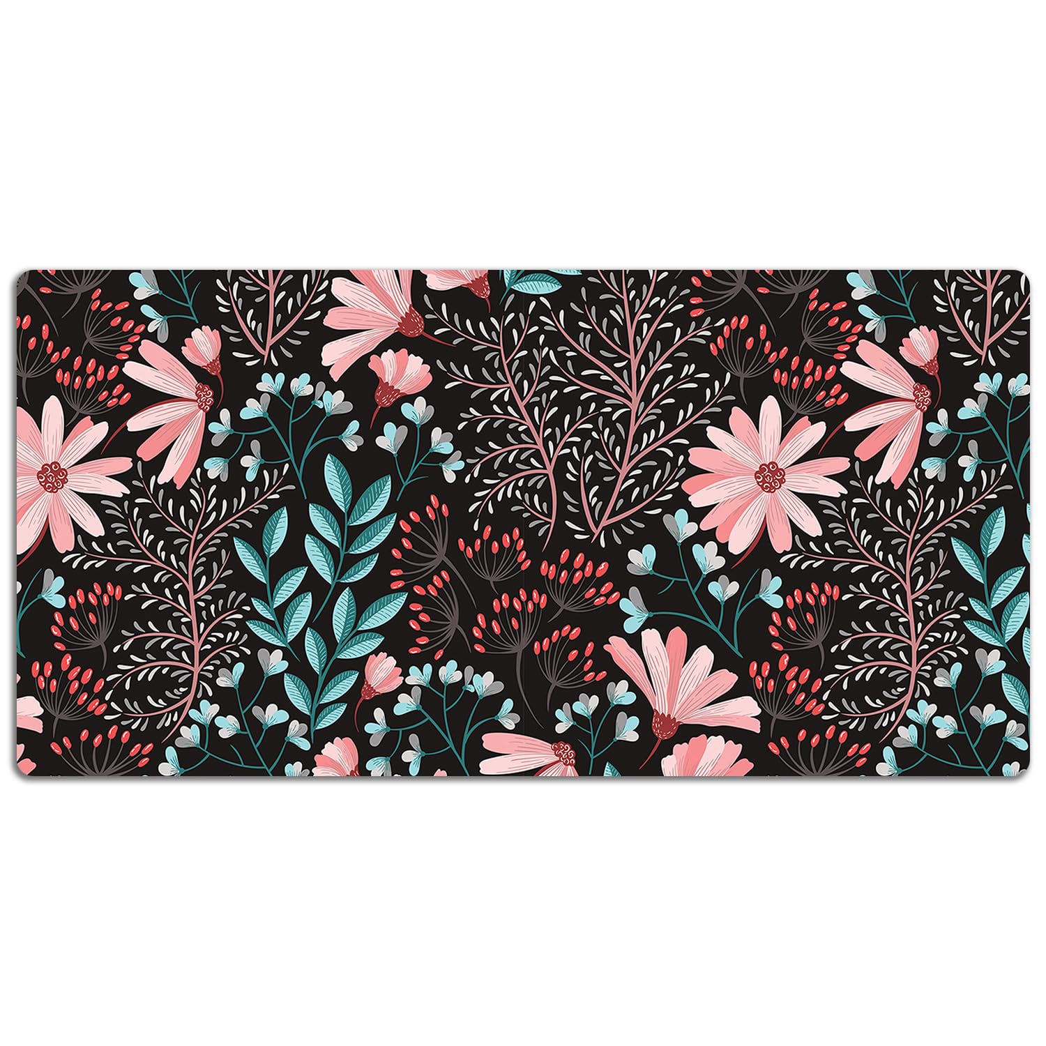 Sottomano da Scrivania 120x60 cm Superficie Protettiva per Ufficio e Casa in Vinile PVC Facile da Pulire Impermeabile Antiscivolo Protezione e Decorazione - Fiori d'epoca