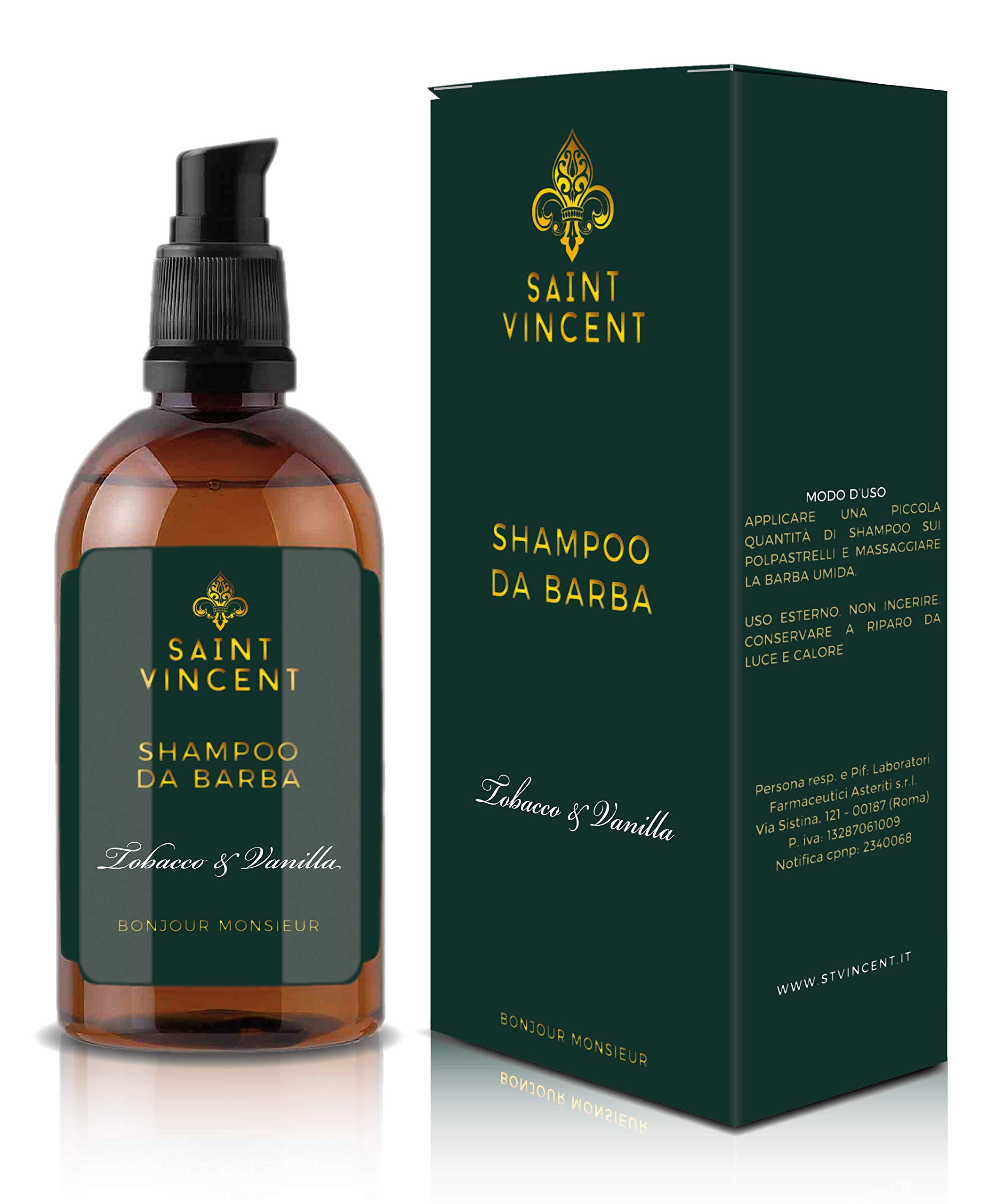 LFA - LABORATORI | Shampoo Barba e Baffi, Detergente Professionale, Sapone da Barba Fragranza al Tabacco e Vaniglia (100 Ml)