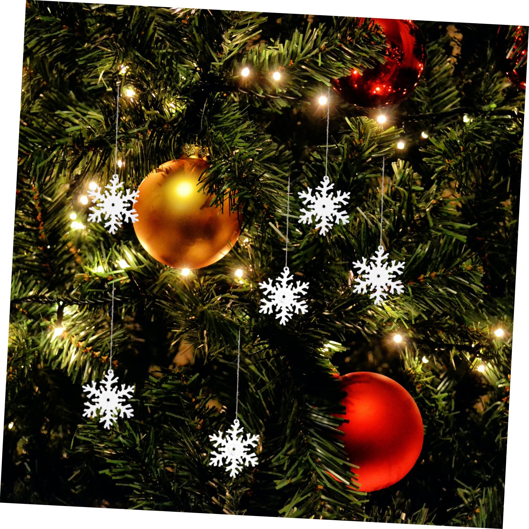 Alipis 144stücke Weihnachtsbaum Schneeflocken Ornament Weiße Transparente Hängende Dekorationen Für Festliche Anlässe Schneethema Weihnachtsdeko Für Zuhause Und Partys
