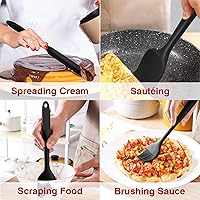 Vista 4 de P&P CHEF - Juego de 7 espátulas de silicona resistentes al calor, juego de utensilios de cocina para cocina antiadherente, mezcla de hornear, diseño