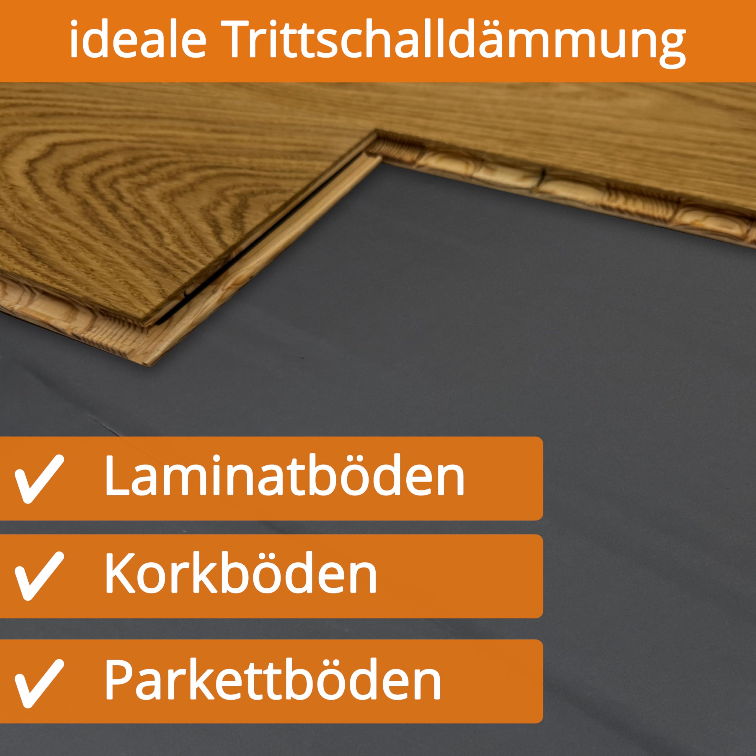uficell Multisound Akustik Trittschalldämmung für Parkett- und Laminatböden - Trittschallverbesserung ca. 21 dB (2 mm Stärke, 15 m² | 1 Rolle)