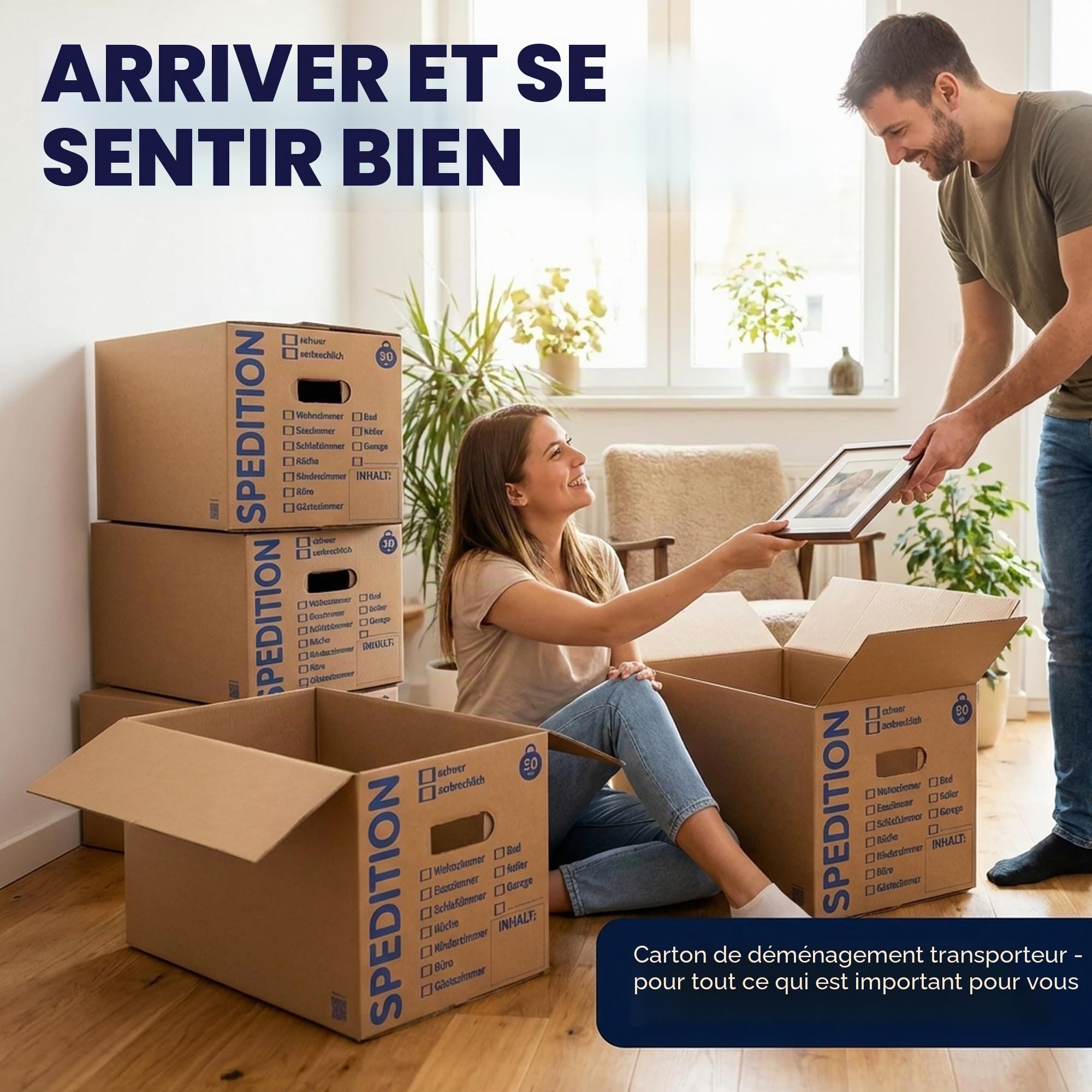 Cartons de déménagement KK Verpackungen d'une capacité de charge de 50 kg | 10 cartons de déménagement réutilisables à 2 plis de qualité d'expédition extra-stable