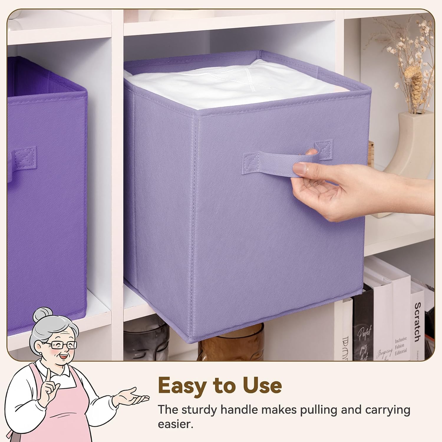 GRANNY SAYS 11 Inch Cube Storage Bins, Purple Gradient, 6-Pack image 4