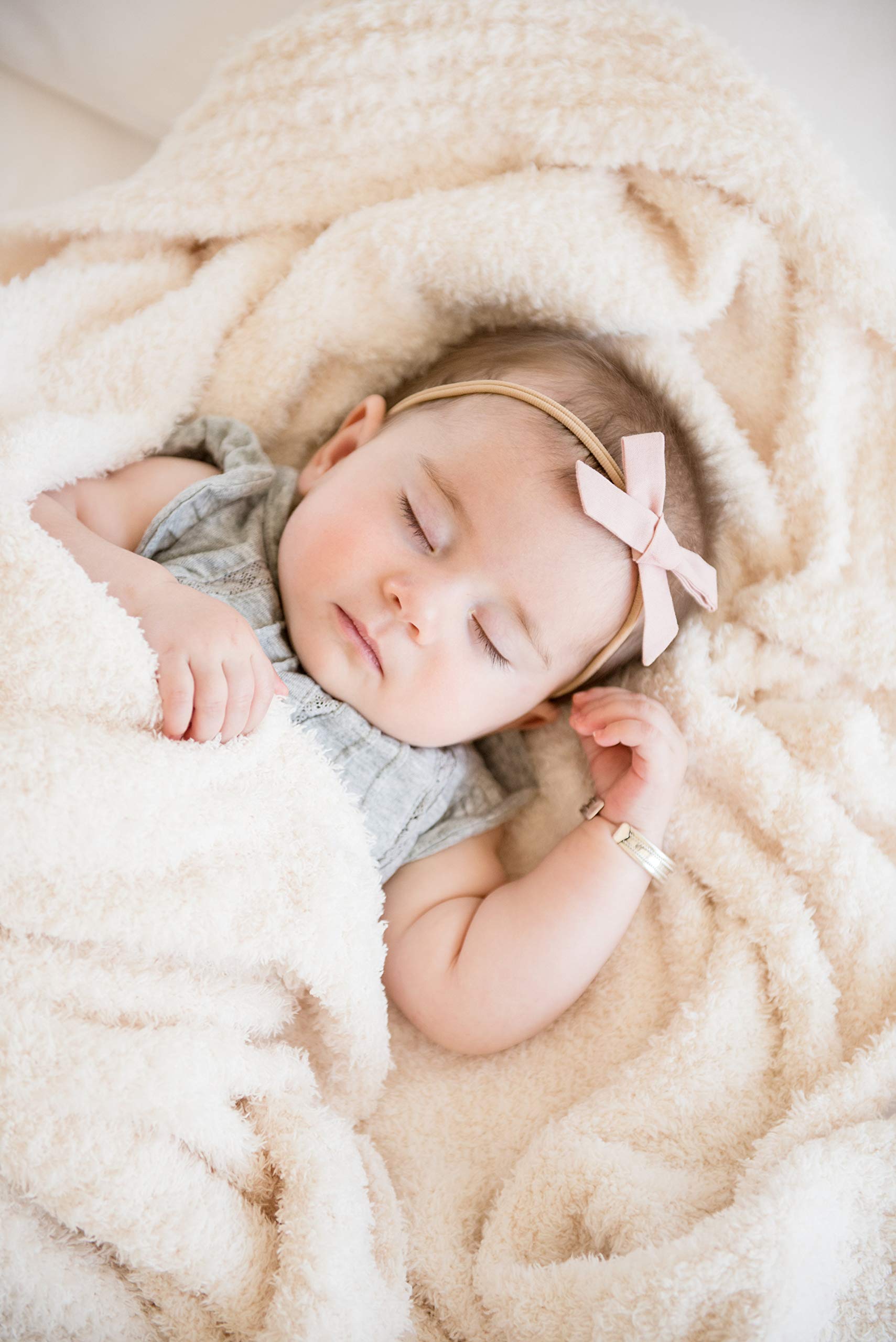 SARANONI Bamboni Mini Baby Blanket - Super Soft Plush, 15" X 20", Breathable, Pink, For Infants & Toddlers