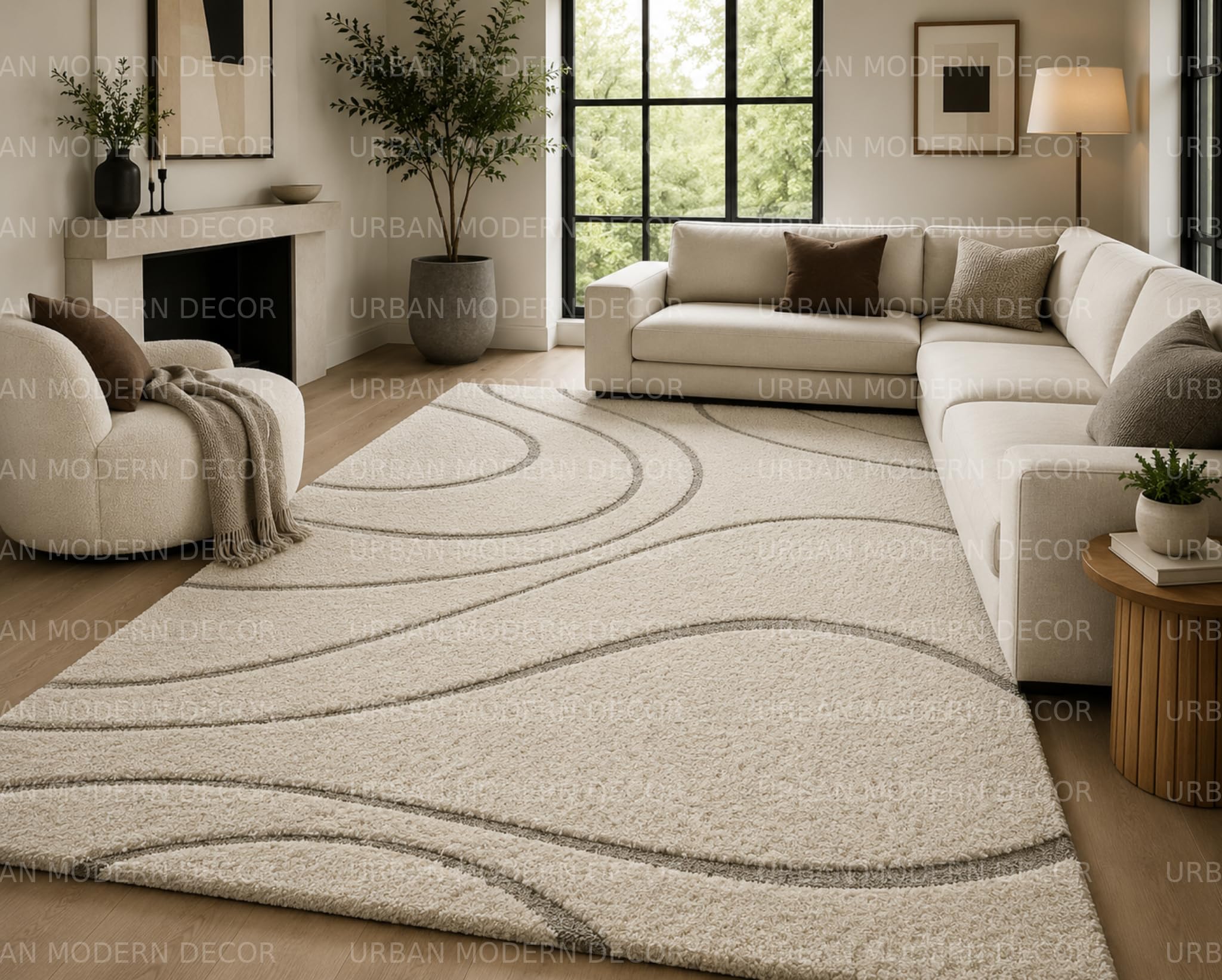 Carpet for Living Room 3x5 Feet Modern Soft Shaggy Carpet Thick, Fluffy & 2 inch Pile Shag Rug for Your Kids Room, Bedroom & Livingroom(3x5 feet, Beige D)-image-22