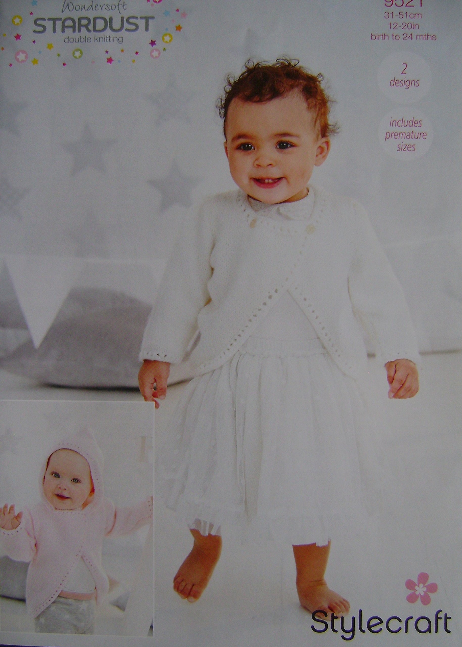 Double Knitting Pattern Stylecraft 9521-2 Designs for Cardigan & Jumper 12-20" Chest Sizes