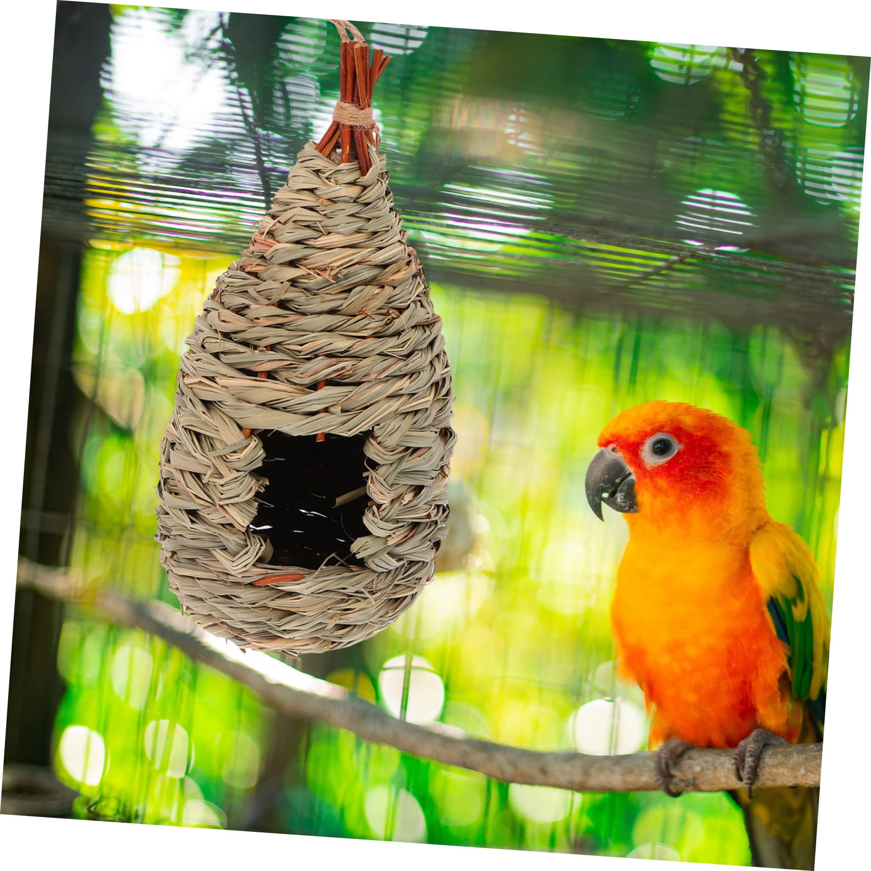 VANZACK 6piezas Casita De Pájaros Tejida Mano Nido para Aves De Césped Natural Decoración Creativa y Acogedora para Jardín y Balcón