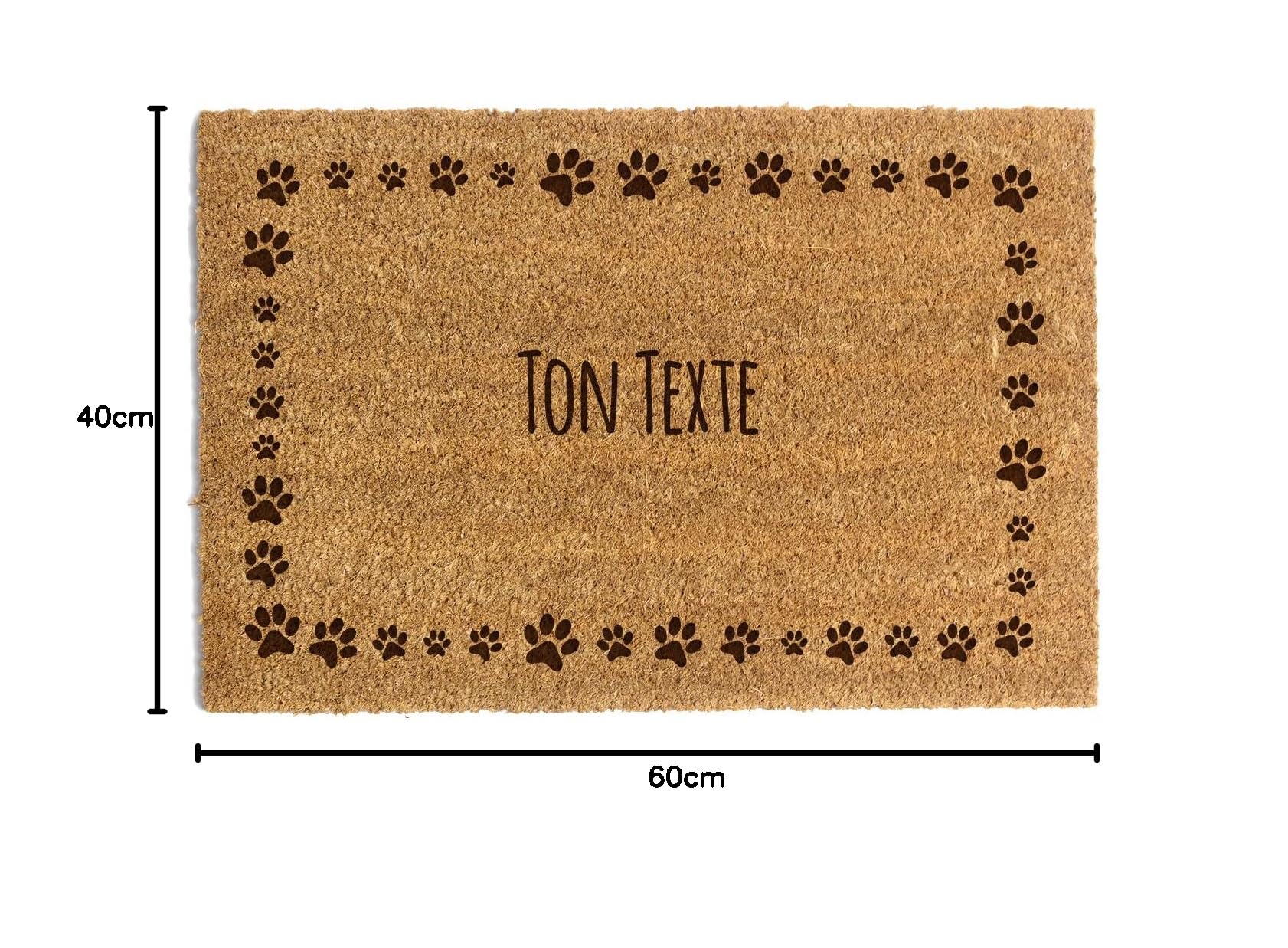 Paillasson personnalisé en fibre de coco avec n'importe quel texte, Tapis antidérapant et absorbant, Différents motifs de paillassons internes pour l'intérieur de la maison (90 x 60cm, modèle 4)
