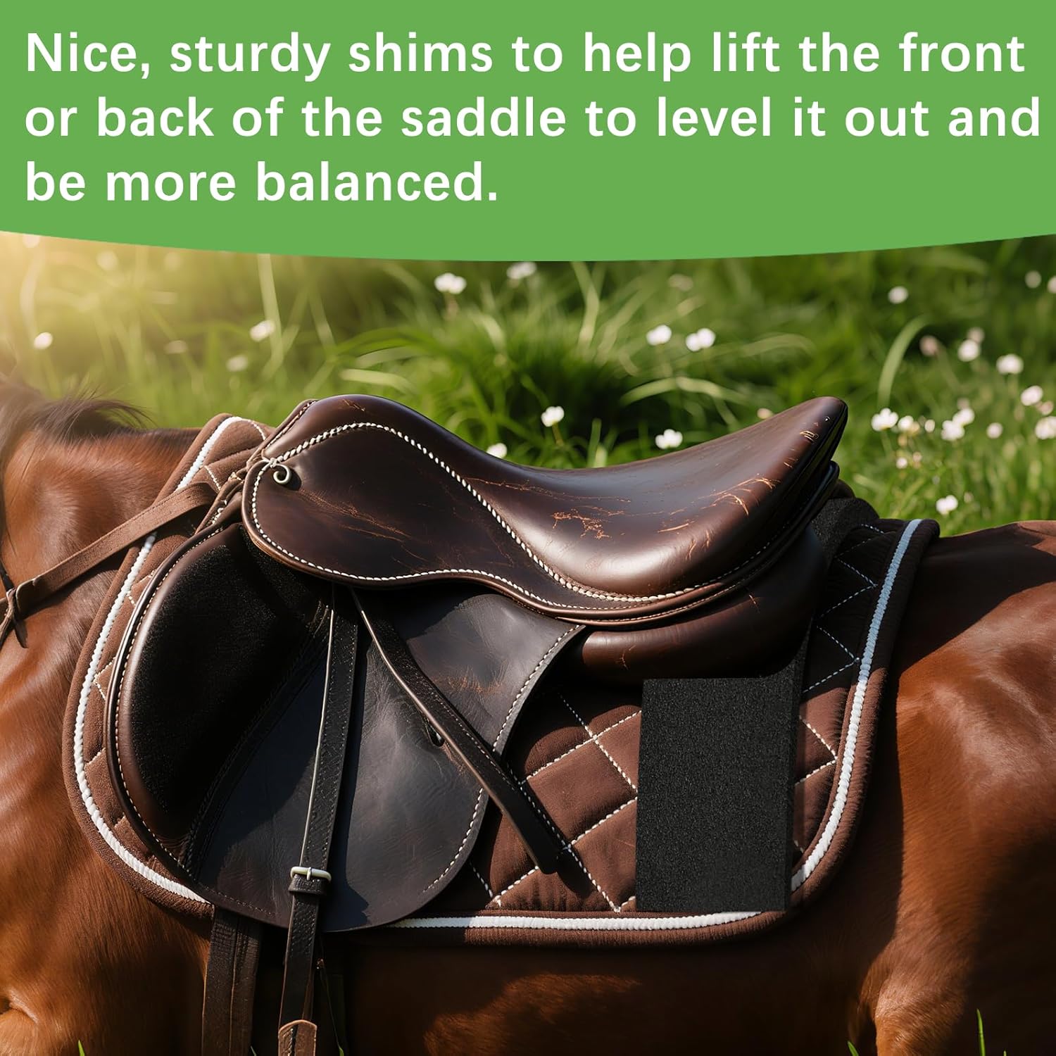 5-Pack Shock Absorbing Saddle Pad Shims 2 Sizes for Horseback Riding Equestrian Performance and Saddle Fit Comfort Adjustment,Replacement Memory Foam Shims for Horseback Riding Cushioning Support