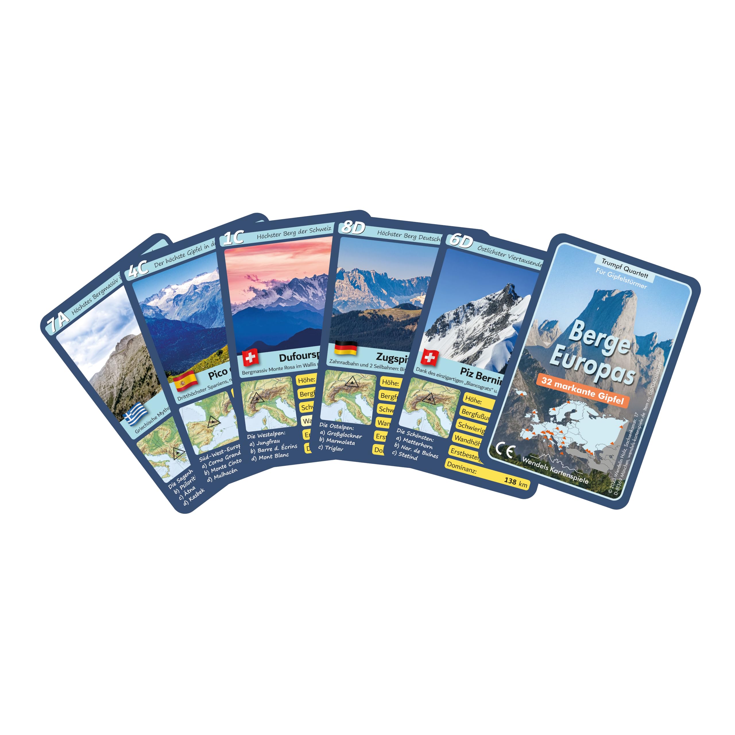 Carte Da Gioco Wendels – Set Di 4 Quartetti Su Montagne, Città, Deserti E Laghi