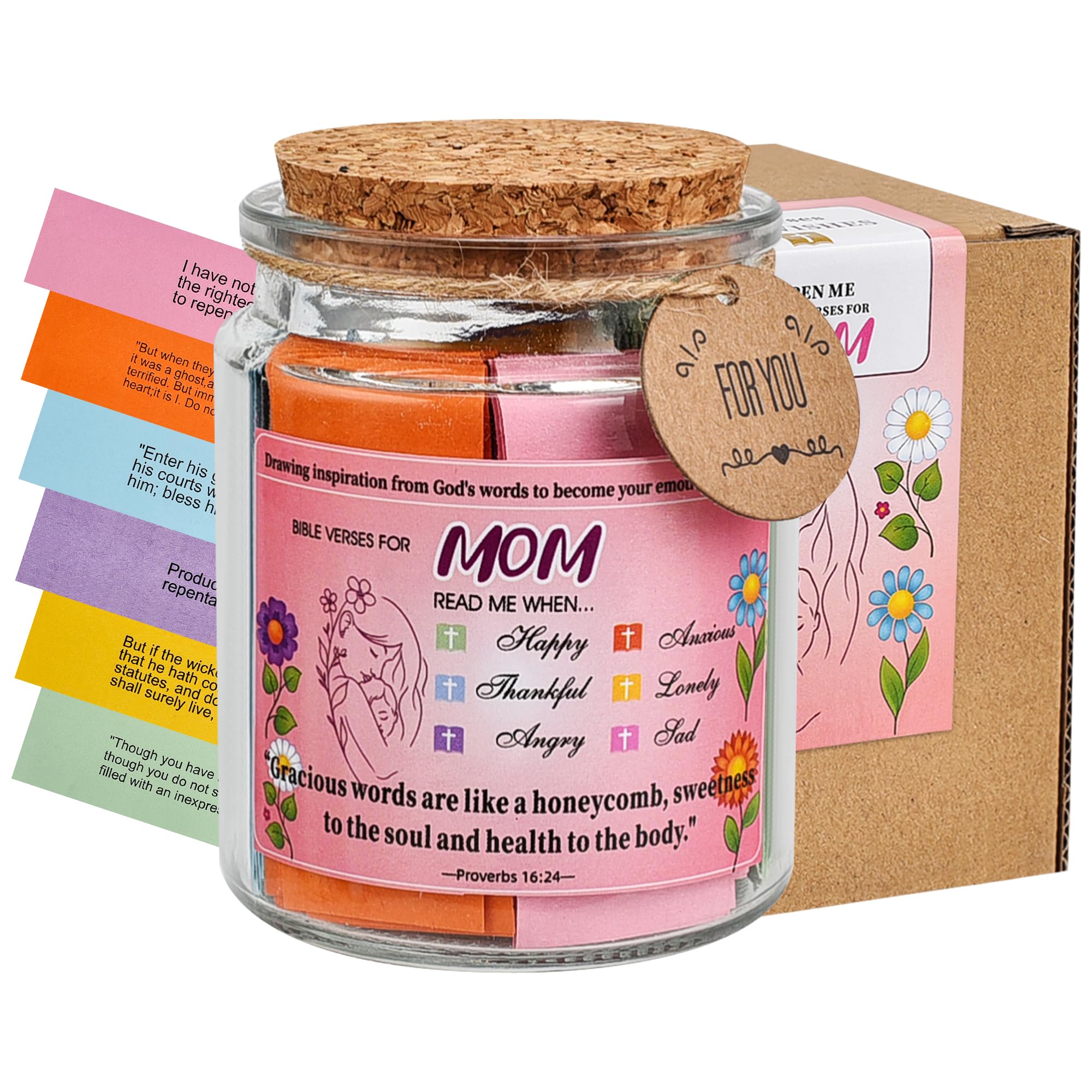 Cadeau religieux chrétien unique : bocal avec verset de la Bible pour femme et maman