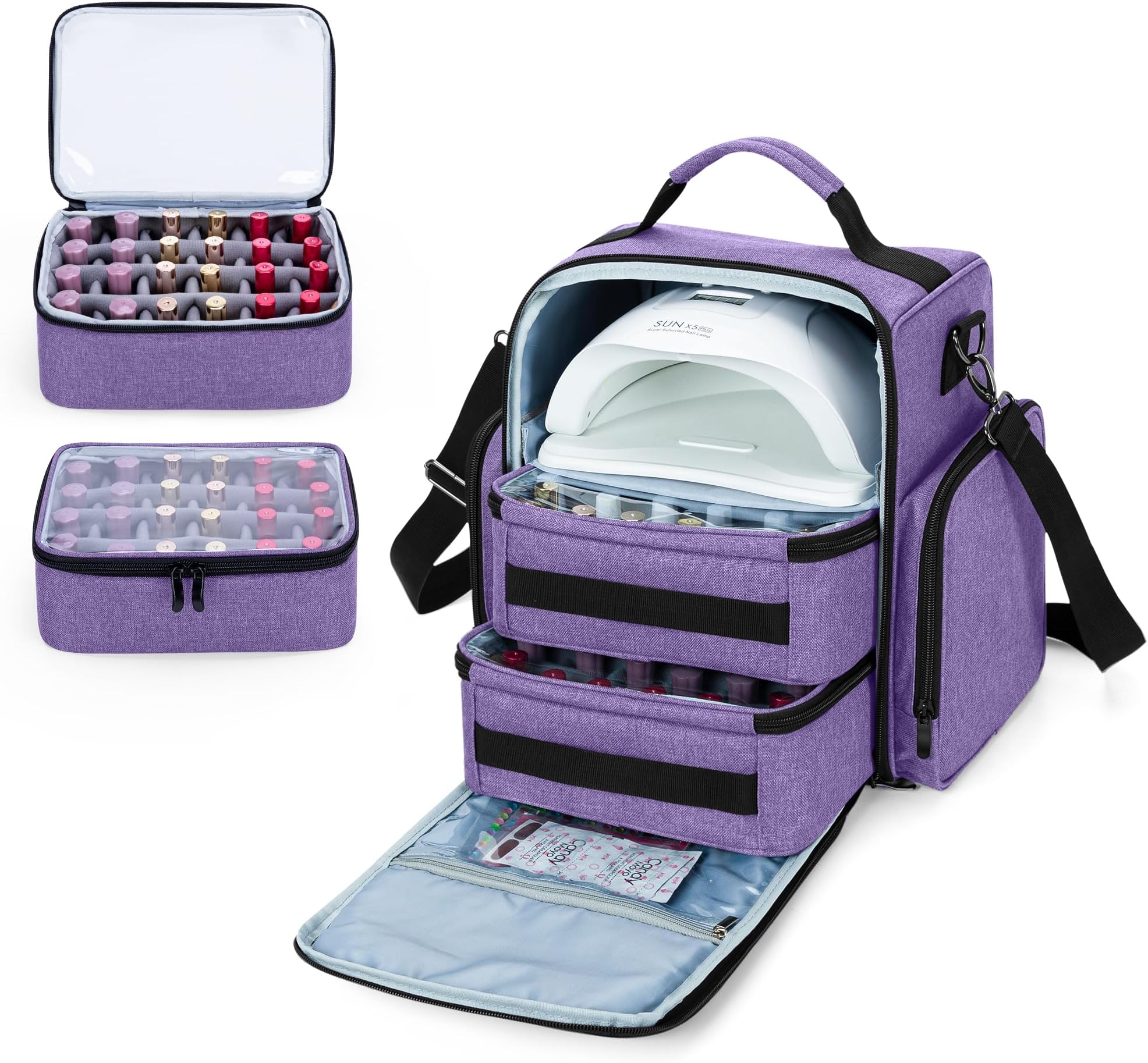 Hwbang Nail Polish Organizers Bags Holds 60 Bottles and a