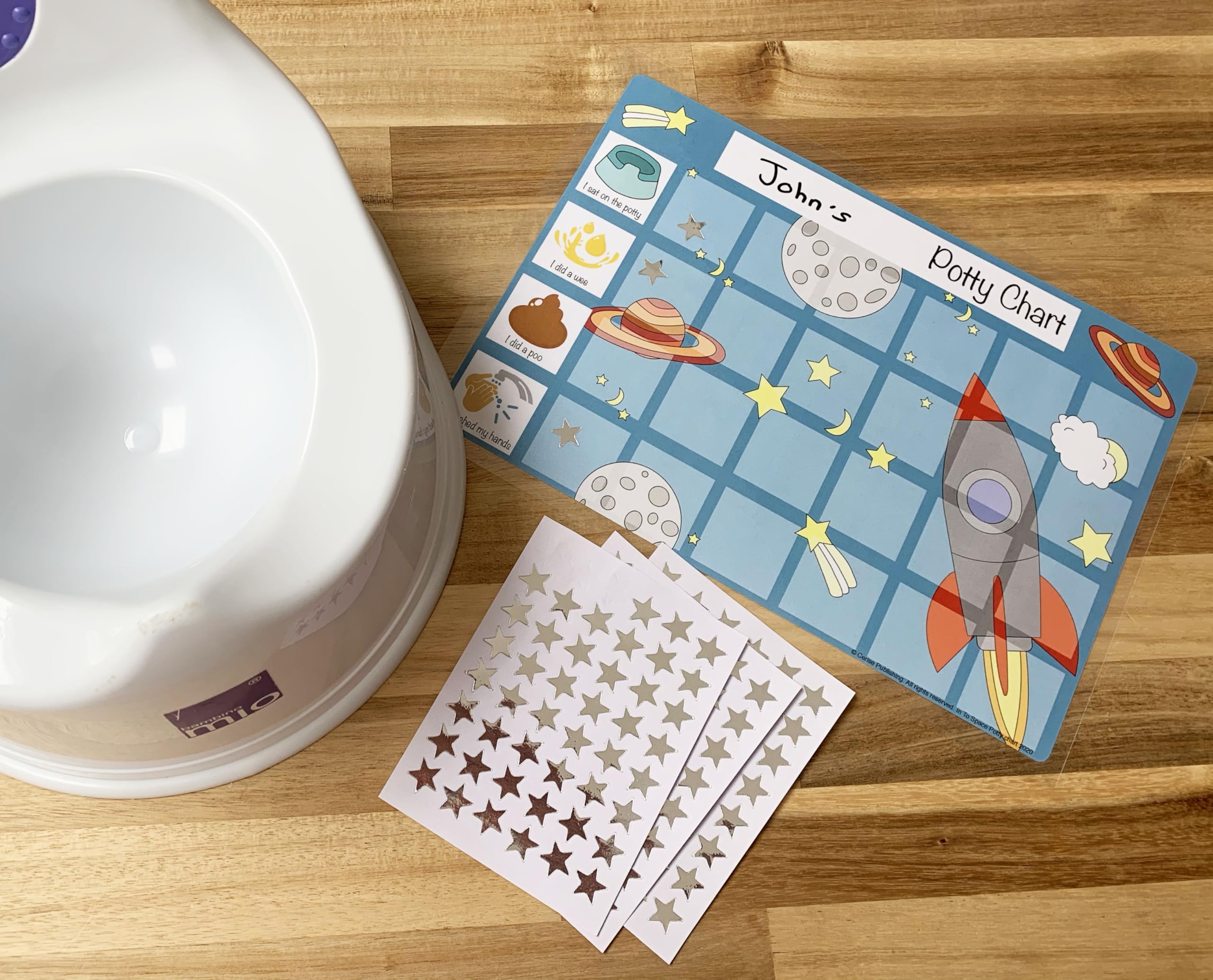 Potty Training Sticker Chart with 3500+ Stickers β Reusable A4 Toilet Training Reward Chart for Boys & Girls| Durable Gloss Chart | Toddler Potty & Toilet Routine, Autism & SEN Friendly (Space)