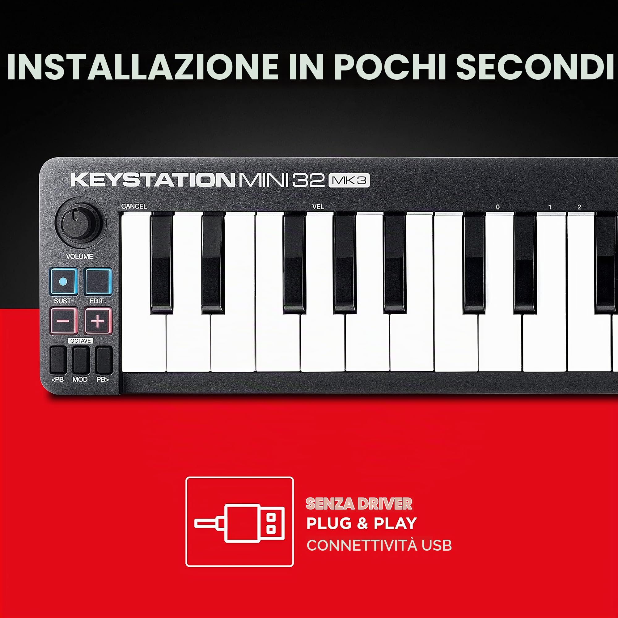 AKAI Professional MPD218 - Controller MIDI USB con Pad MPC e Manopole + M-Audio Keystation Mini 32 MK3 - Mini Tastiera MIDI Controller USB Portatile
