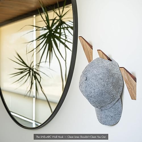 Miniatura 6 de Gancho de pared (juego de 3, transparente). Madera de olivo maciza y resina acrílica. Moderno de mediados de siglo, minimalista, escandinavo, para