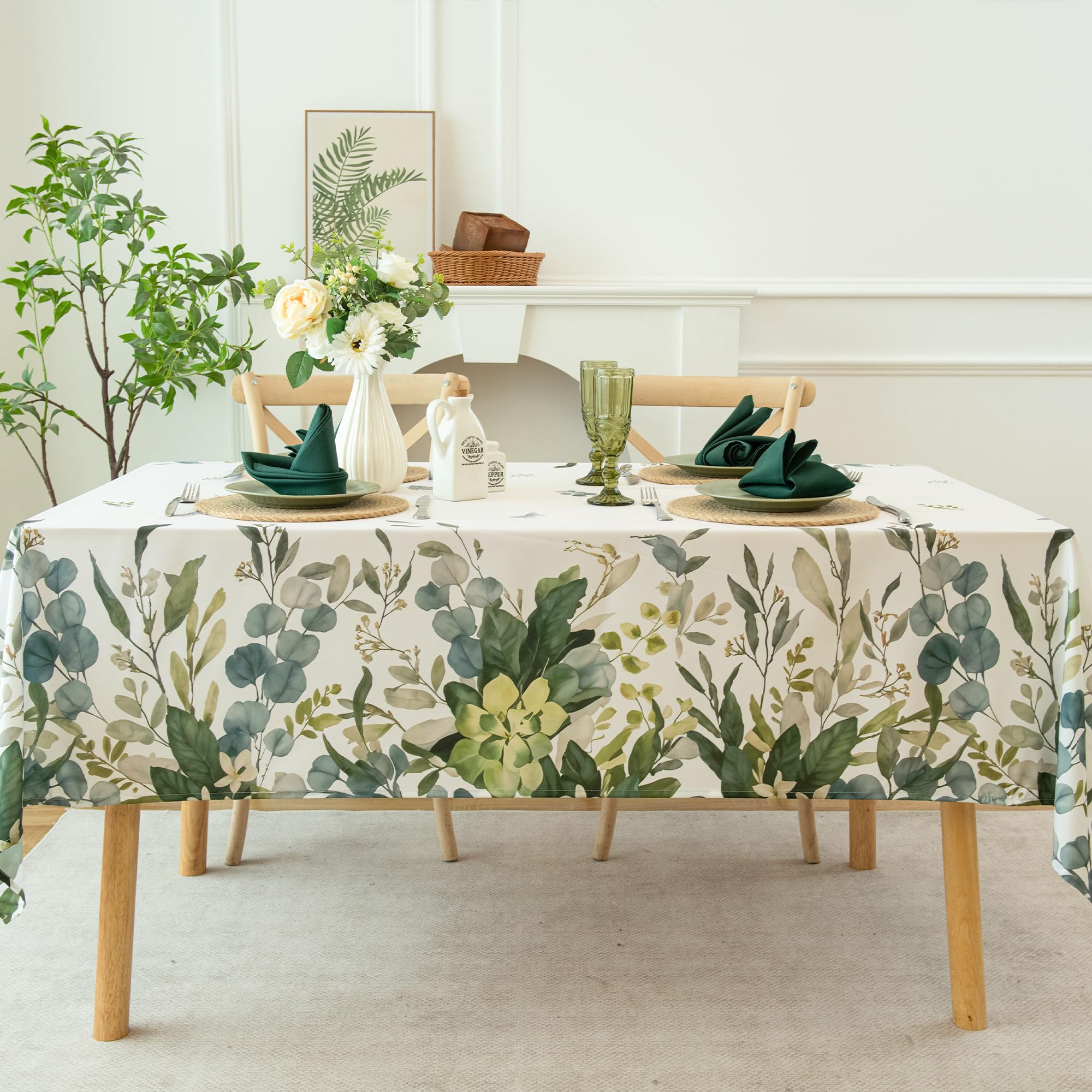Mantel de verano, impermeable, resistente a las manchas, diseño floral para comedor, cocina, exteriores, picnic, fácil de limpiar, vibrante y duradero, decoración del hogar, 60 x 120