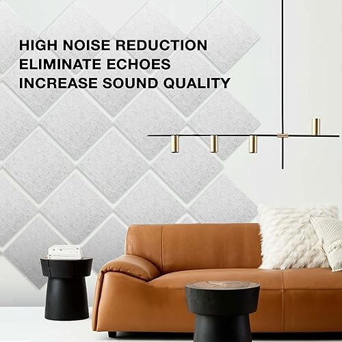 Miniatura 7 de Panel de absorción acústica, 12 x 12 x 0.4, panel de aislamiento acústico, paneles cuadrados aislantes.