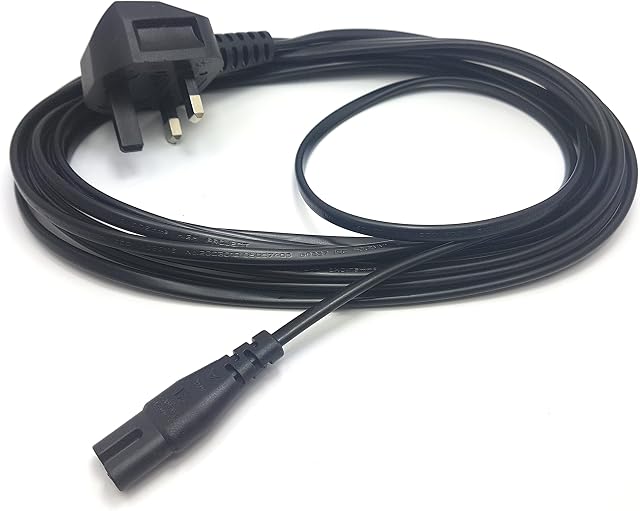 MainCore 5m Long UK 3pin Mains Figure 8 (Fig 8) IEC C7 Plug Cord Cable (Available in 1m, 1.8m, 3m, 5m, 10m) (5m)