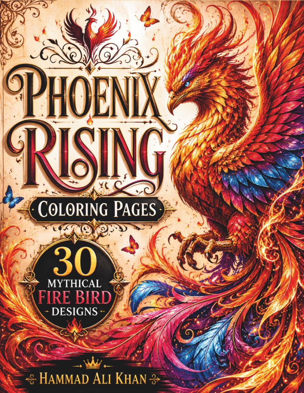 Phoenix Rising Coloring Pages: 30 Mythical Fire Bird Designs