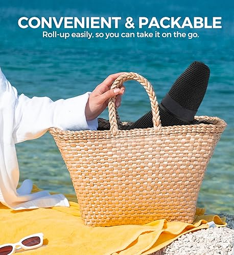 Miniatura 6 de Sombreros de sol para mujer con agujero para cola de caballo, sombreros de playa de ala ancha para mujer, sombrero de paja flexible plegable,