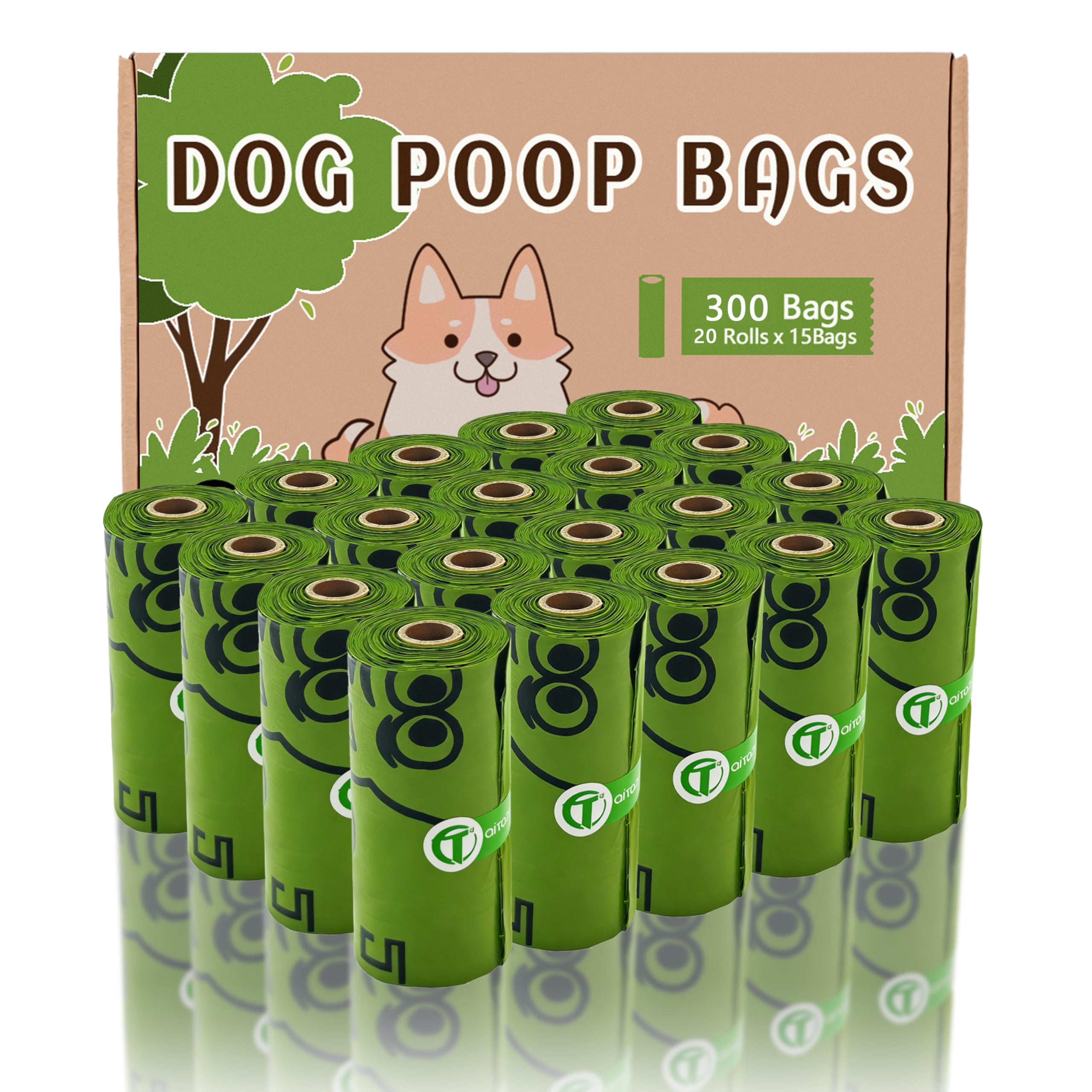 AiTodos® 600 Artikel Hundekotbeutel, Mais-Dip-Mix PET, Polyethylen + Biologisch Abbaubares Material, Halb Biologisch Abbaubarer Hundekotbeutel, Unterwegs