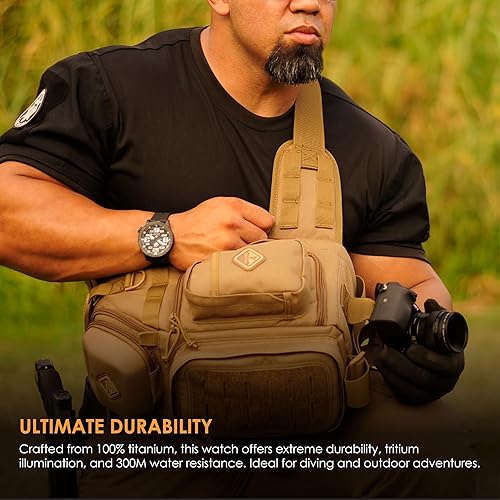 Vista 32 de HAZARD 4 Heavy Water Diver™ : Titanium Tritium Dive-Watch BlackTie Blanco