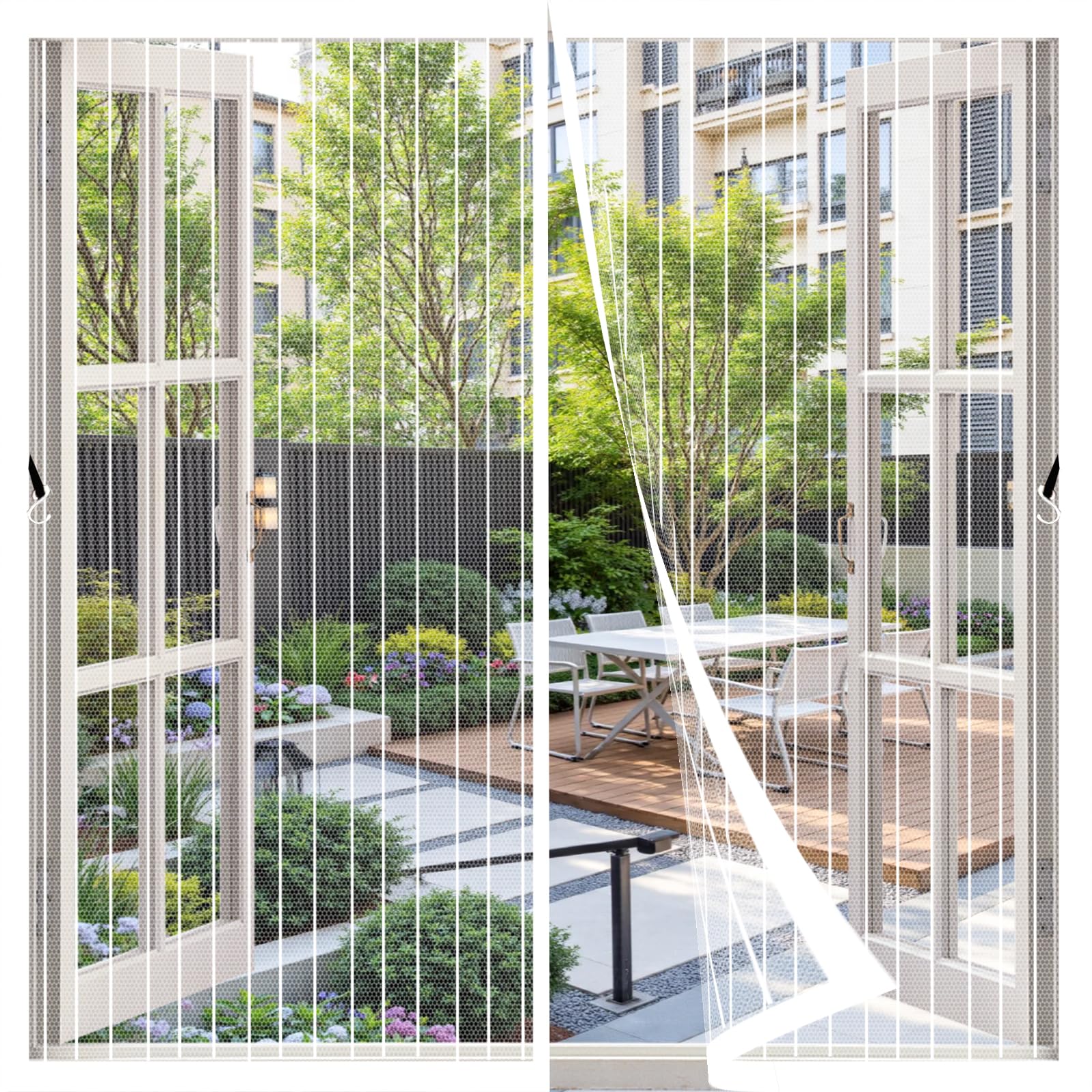 Zxiaohui White Magnetic Fly Screen Window 135 X 120 Cm Keep Bugs Out & Lets Fresh Air, Fly Screens For Window Magnetic Screen Door With Powerful Magnets & Full Frame Magic Tape, For All Kinds Of Window,