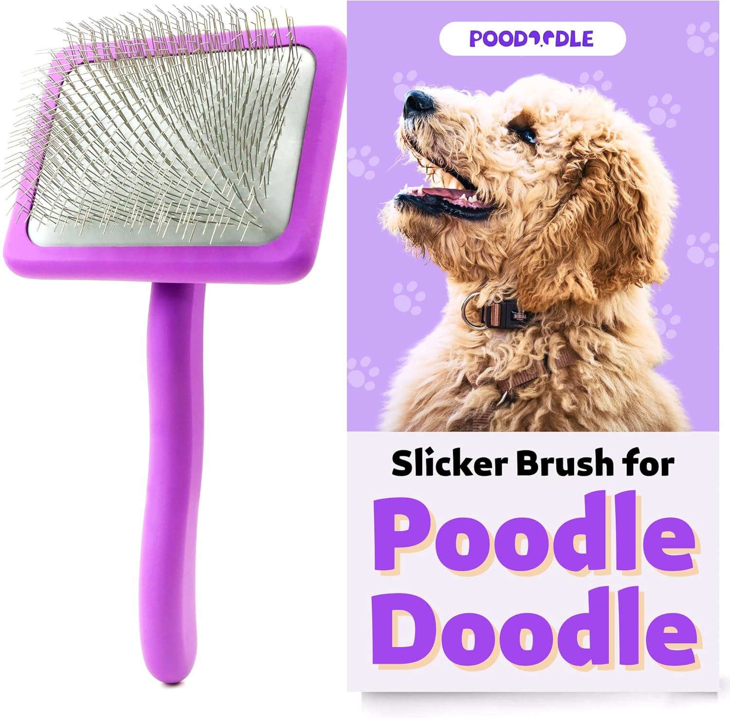 Poodoodle Dog Slicker Brush for Goldendoodle, Labradoodle & All Doodle