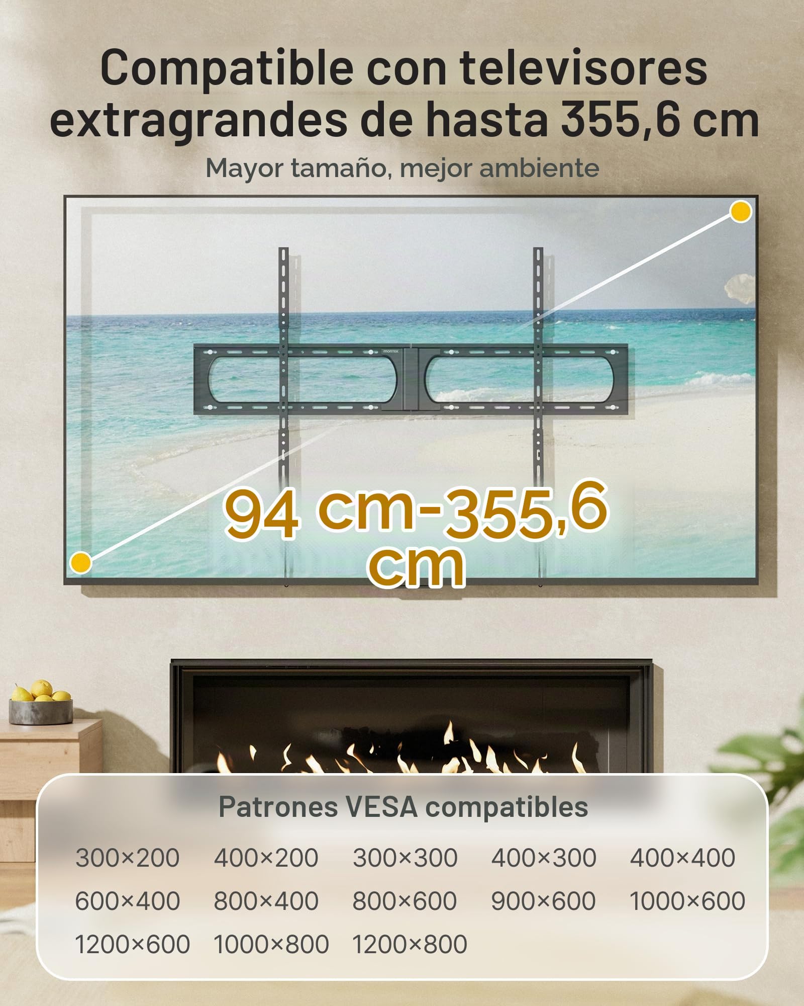 monTEK Soporte TV Pared Ultra Delgado 37-140 Pulgadas