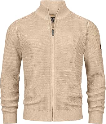 Indicode Herren INLayton Strickjacke mit Stehkragen und Reißverschluss