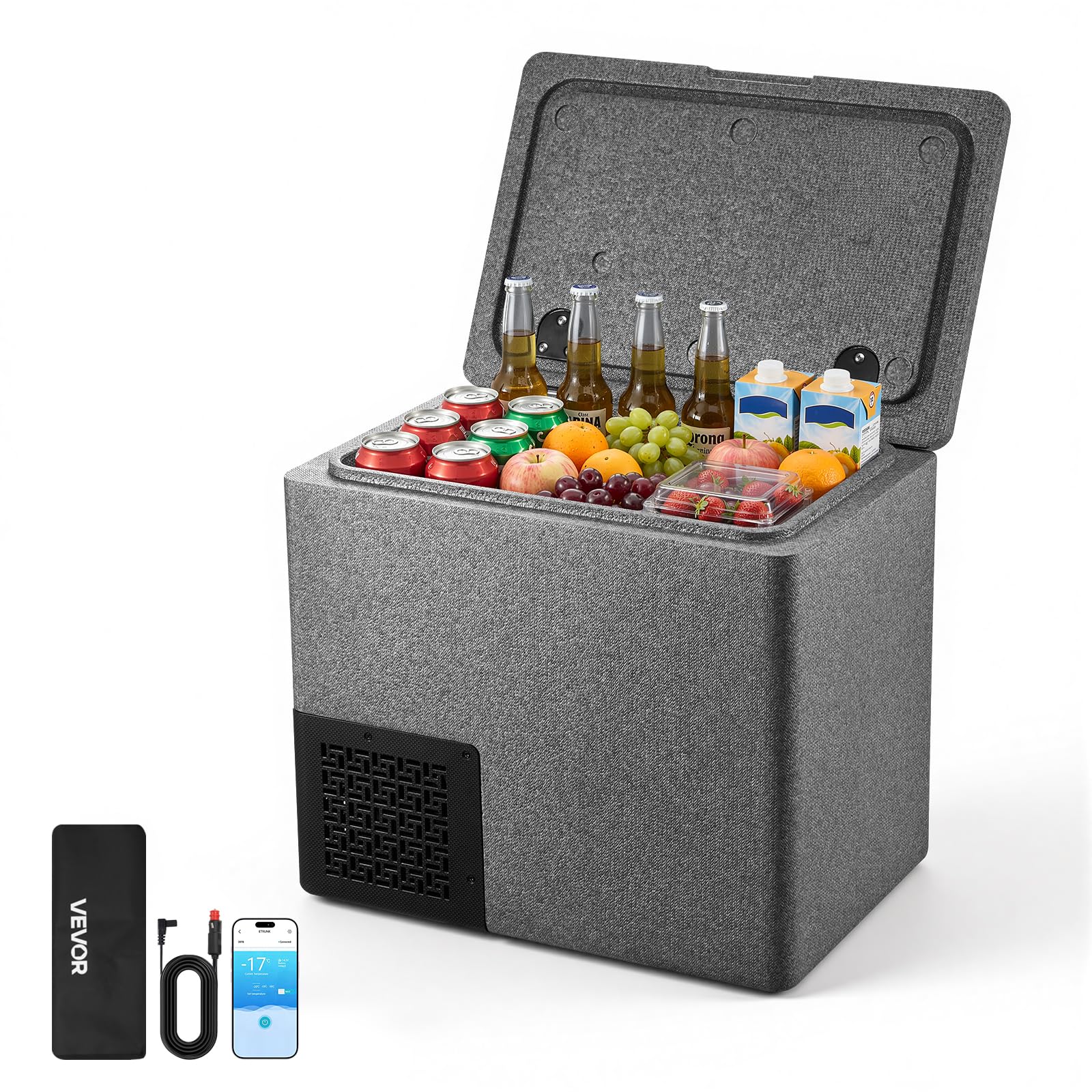 VEVOR Frigorifero Portatile da Auto, Frigorifero per Auto Capienza 20 L in EPP, Congelatore Elettrico da Auto Controllo APP -10°C a 10°C, per Camion Furgoni Camper SUV Barche Viaggio Campeggio