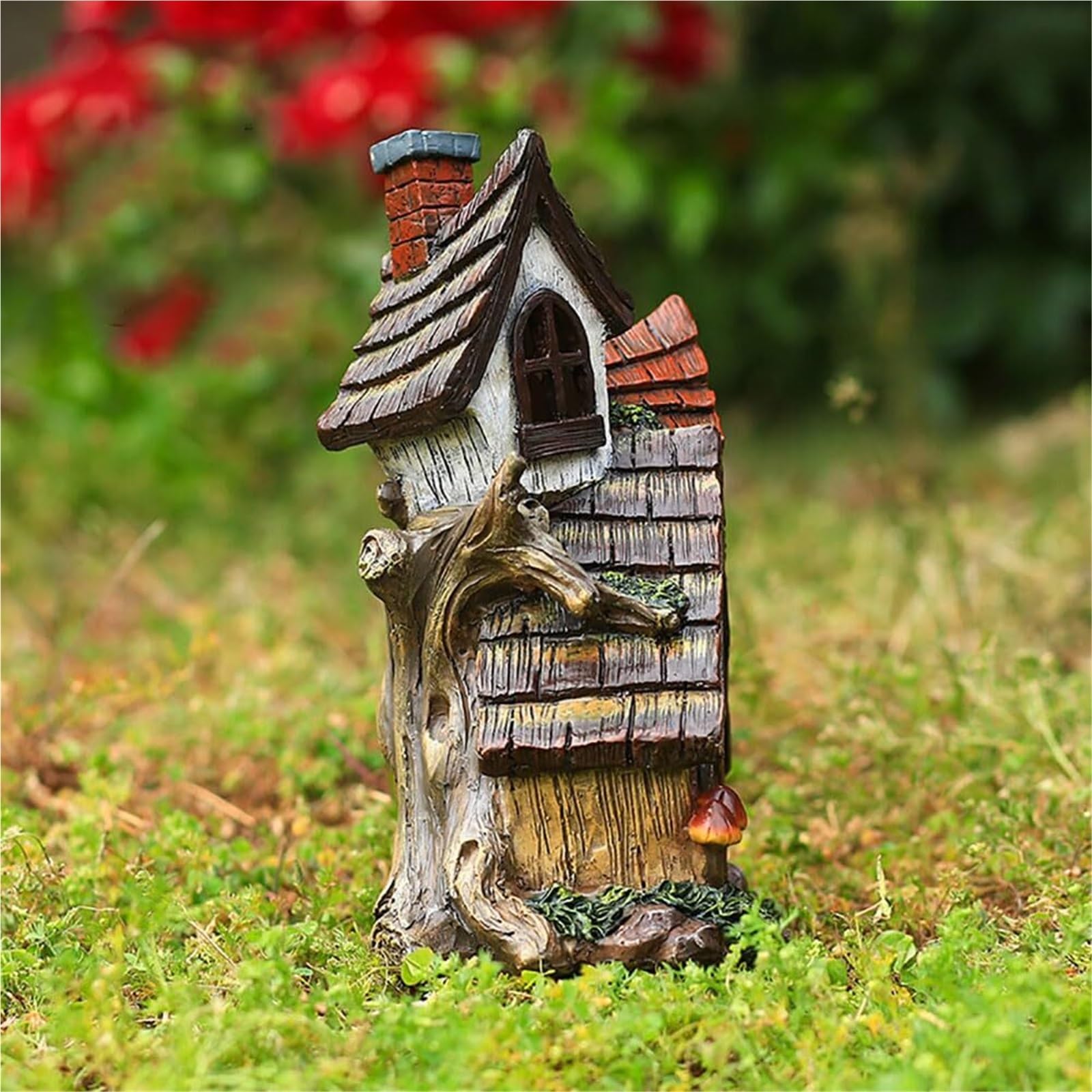 Arredo da giardino Statua del giardino incantato delle fate, scultura della casa sull'albero da all'aperto Arredo da esterno