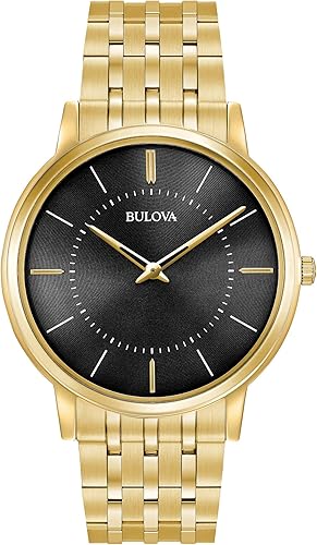 Bulova Reloj clásico de cuarzo para hombre, acero inoxidable